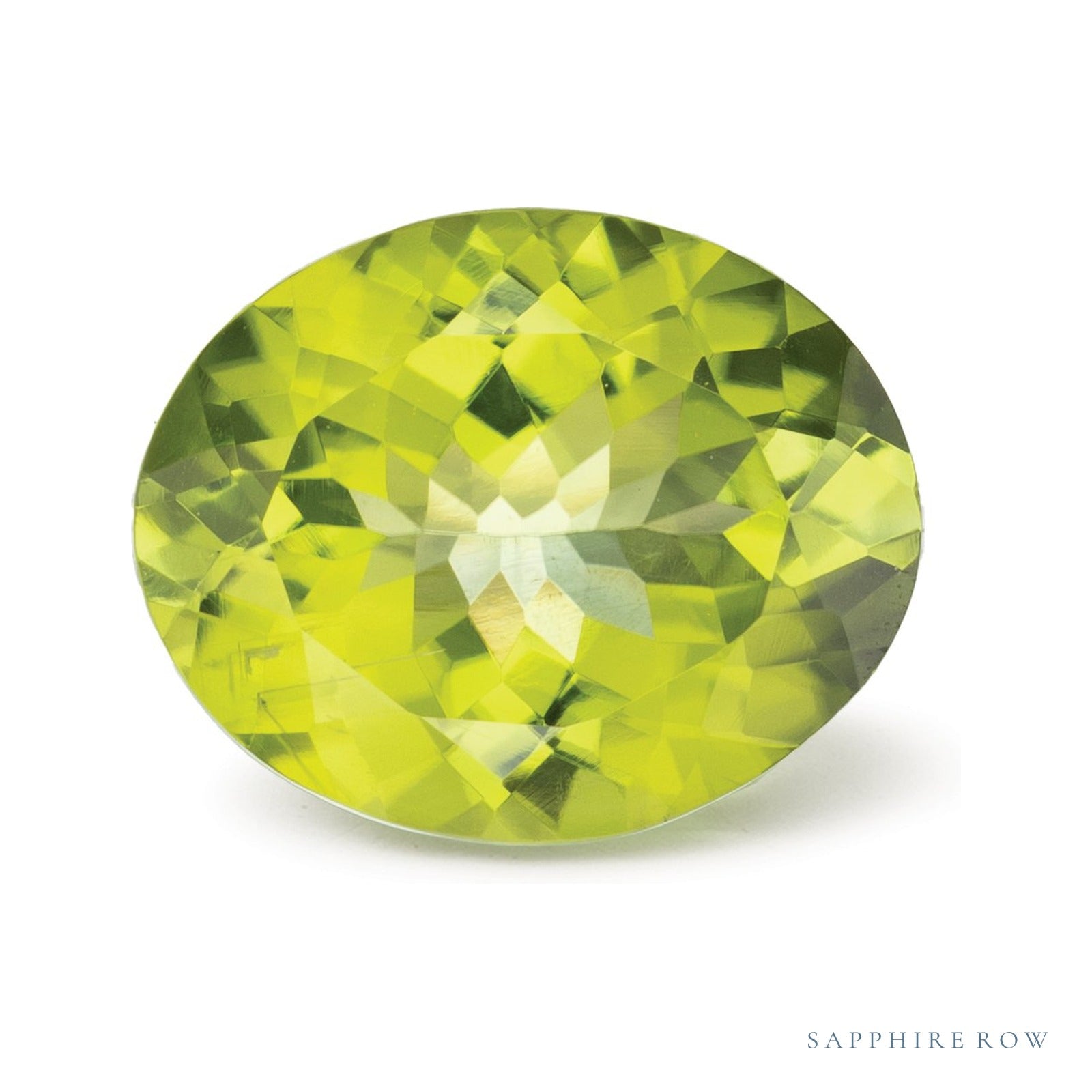 3.32 ct natural green peridot from Afghanistan, oval cut | Sapphire Row · cut4