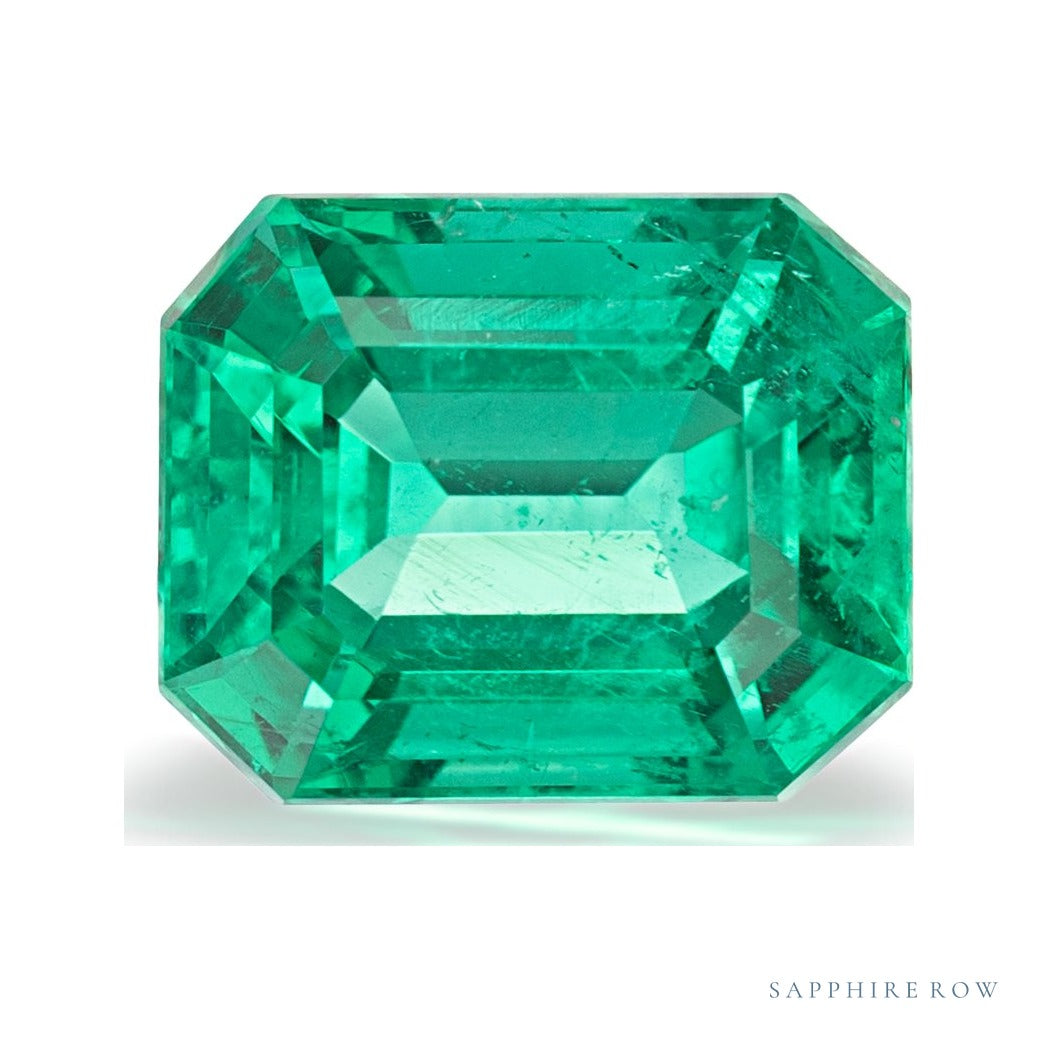 3.31 ct natural green emerald from Zambia, emerald cut | Sapphire Row · cut7
