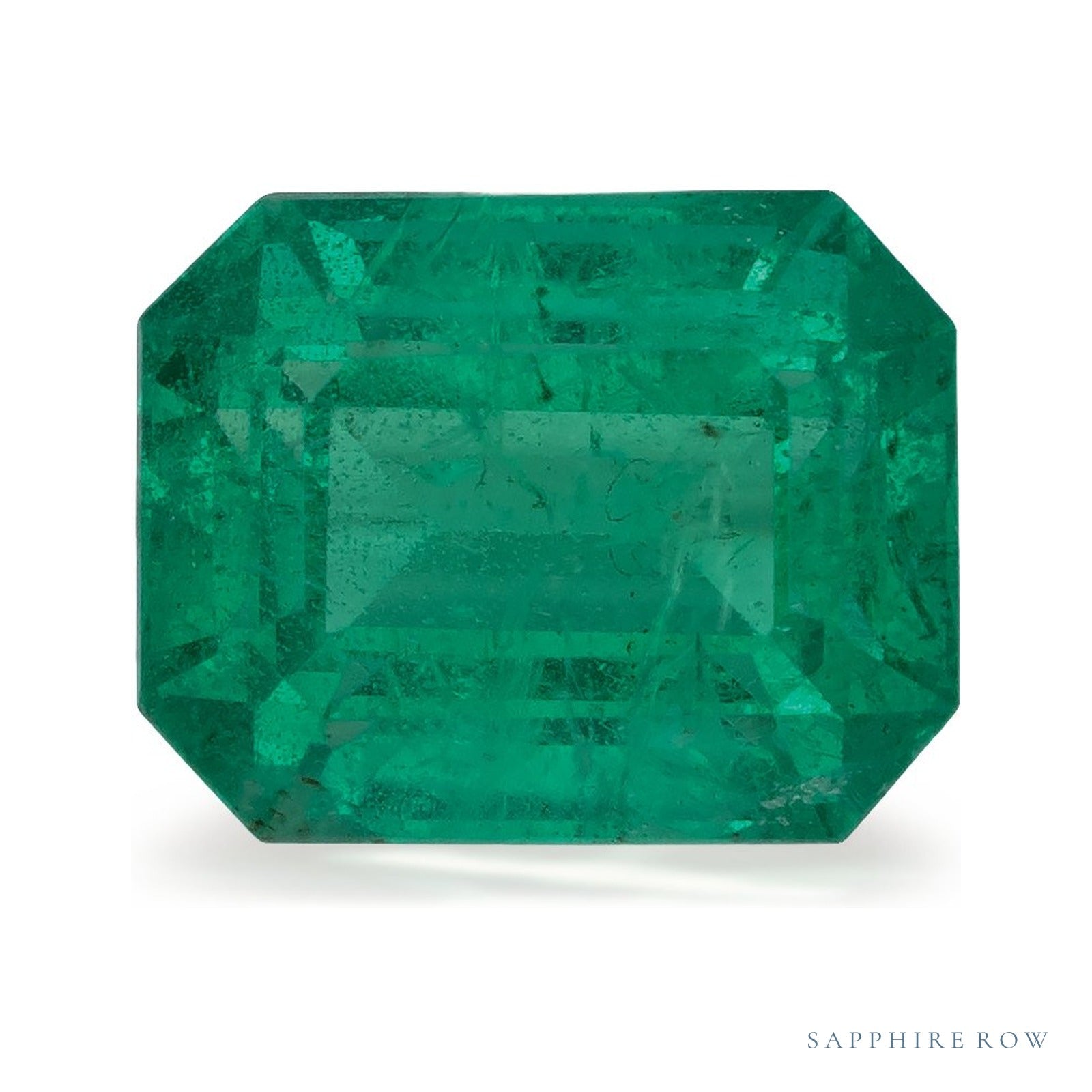 3.30 ct natural green emerald from Zambia, emerald cut | Sapphire Row · cut4