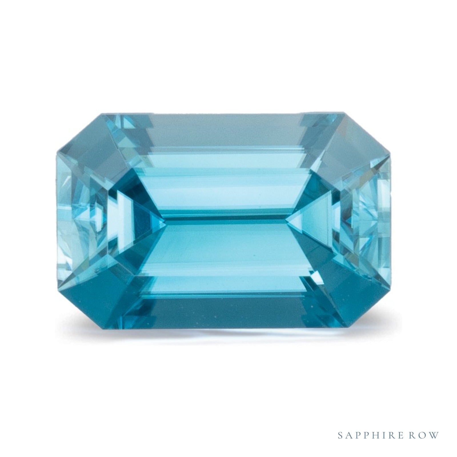 3.26 ct natural blue zircon from Cambodia, emerald cut | Sapphire Row · cut4