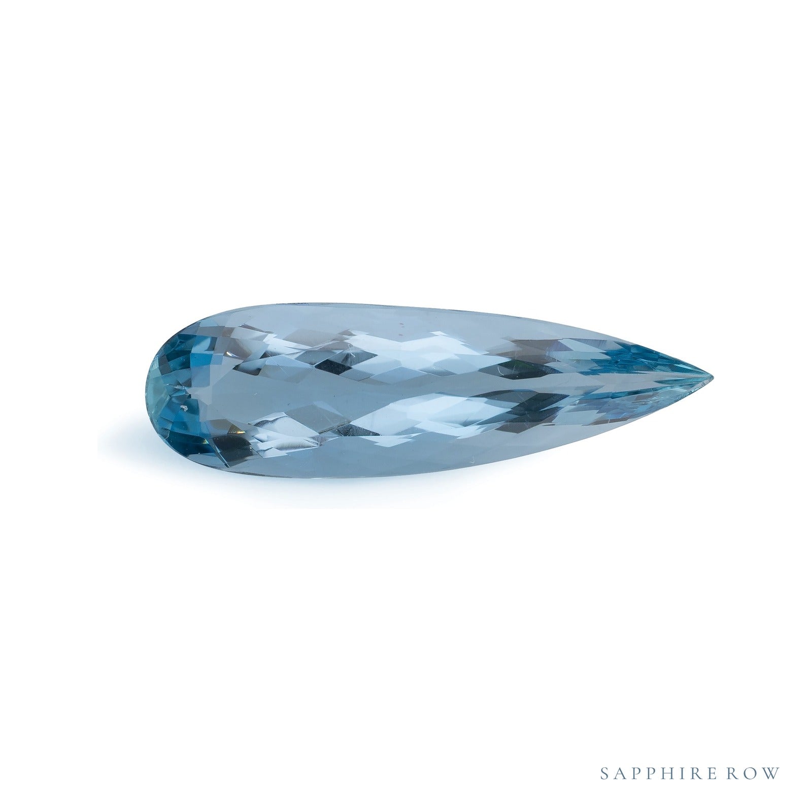 3.24 ct natural blue aquamarine from Mozambique, pear cut | Sapphire Row · cut4
