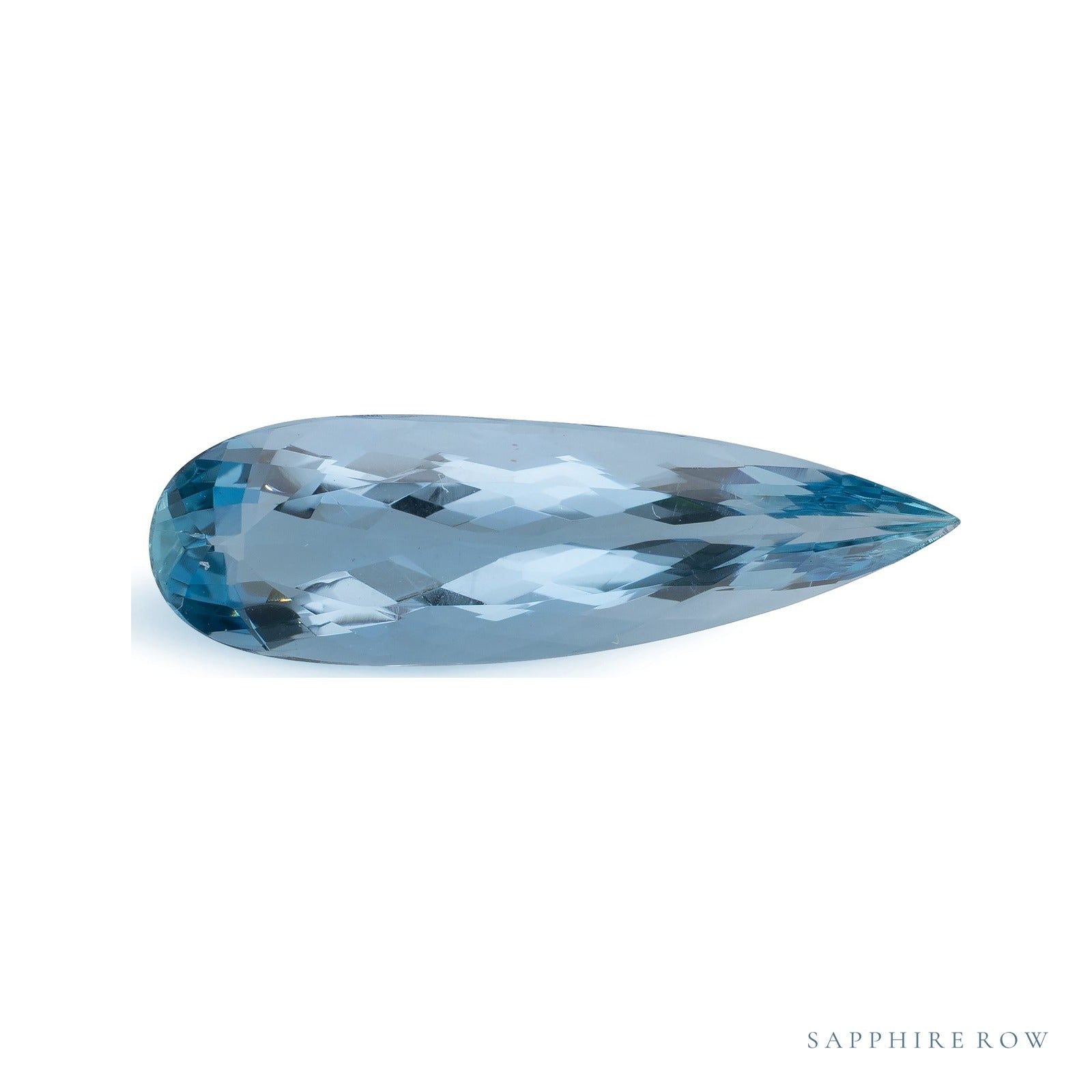 3.24 ct natural blue aquamarine from Mozambique, pear cut | Sapphire Row · cut7