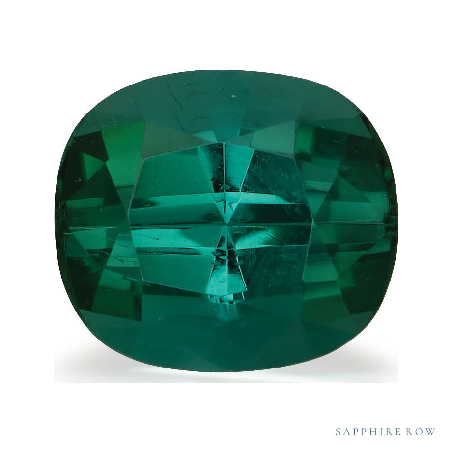 3.21 ct natural green tourmaline from Nigeria, antique cushion cut | Sapphire Row · cut4 · cut5