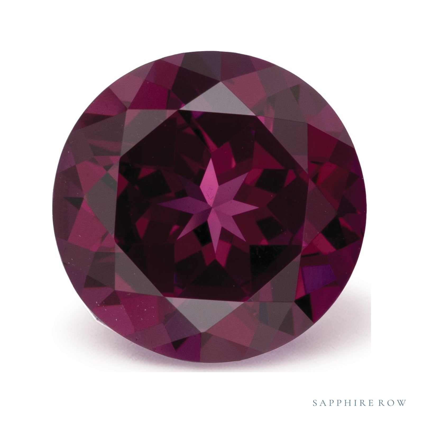 3.17 ct natural purple garnet from Mozambique, round cut | Sapphire Row · cut4