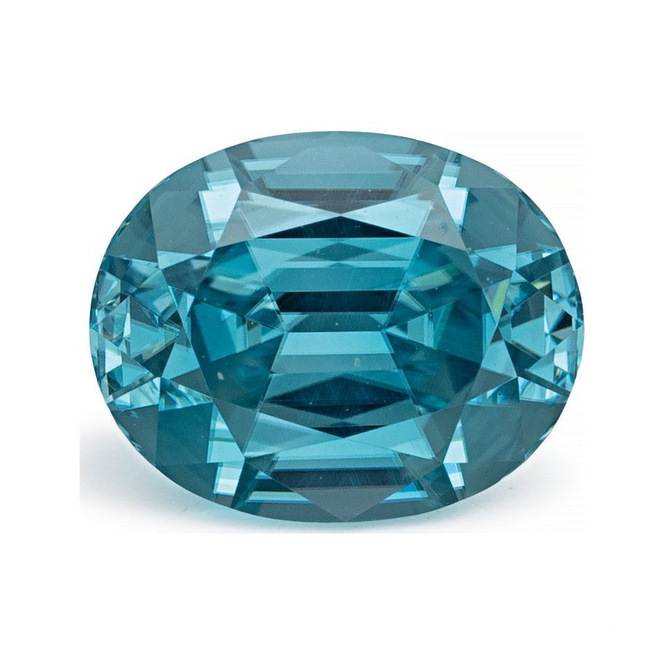 3.14 ct natural blue zircon from Cambodia, oval cut | Sapphire Row · cut7