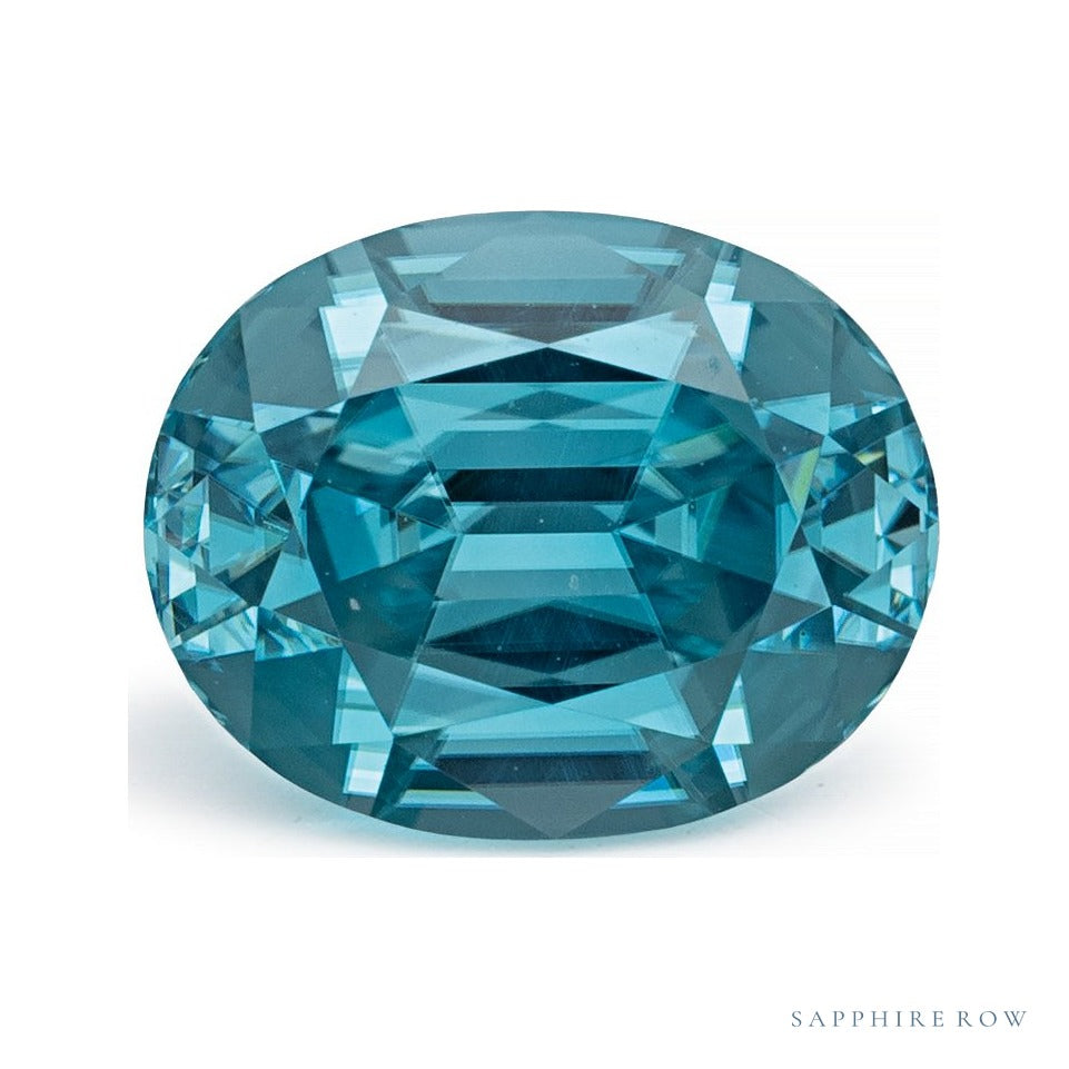 3.14 ct natural blue zircon from Cambodia, oval cut | Sapphire Row · cut7