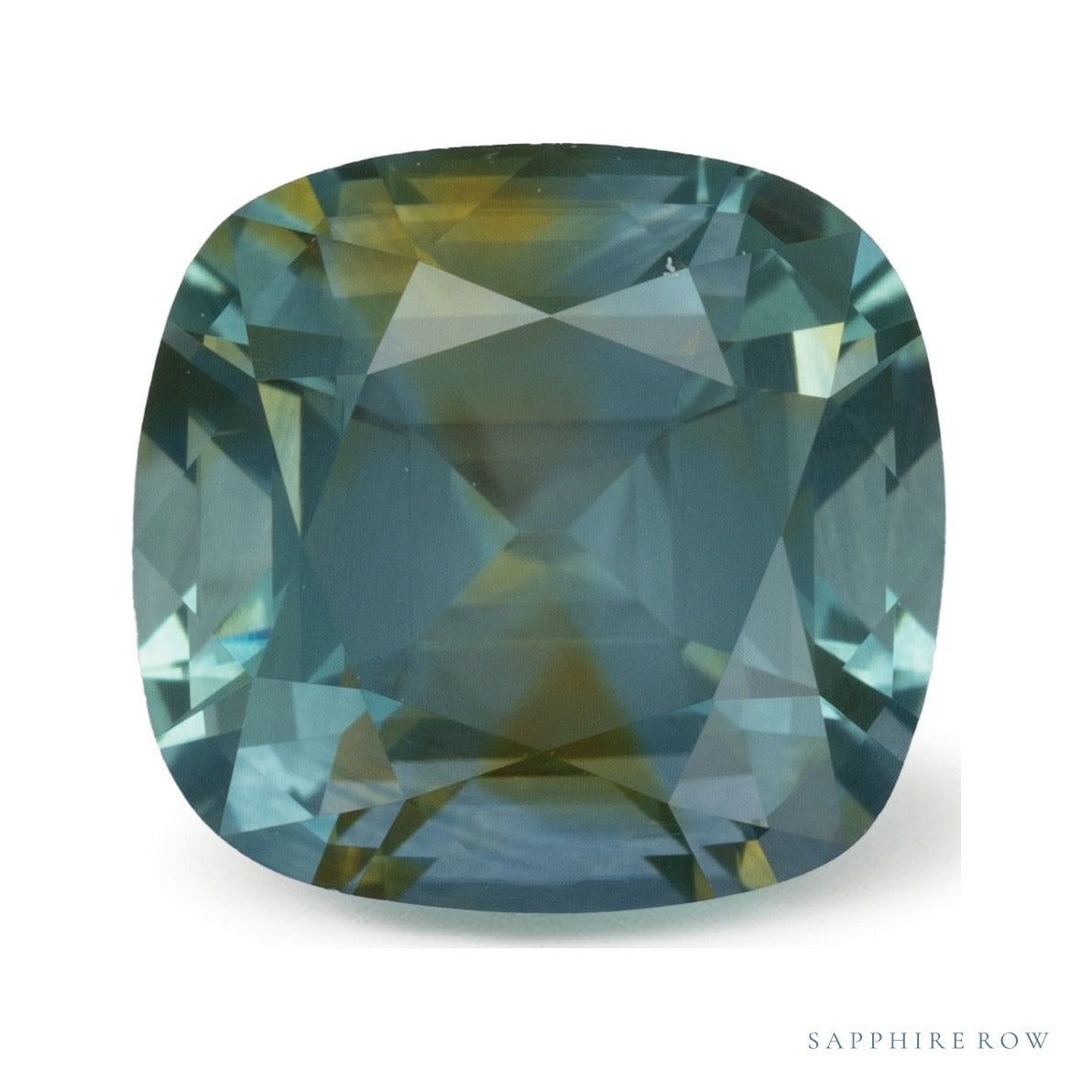 3.12 ct natural teal sapphire from United States, antique cushion cut | Sapphire Row · cut6