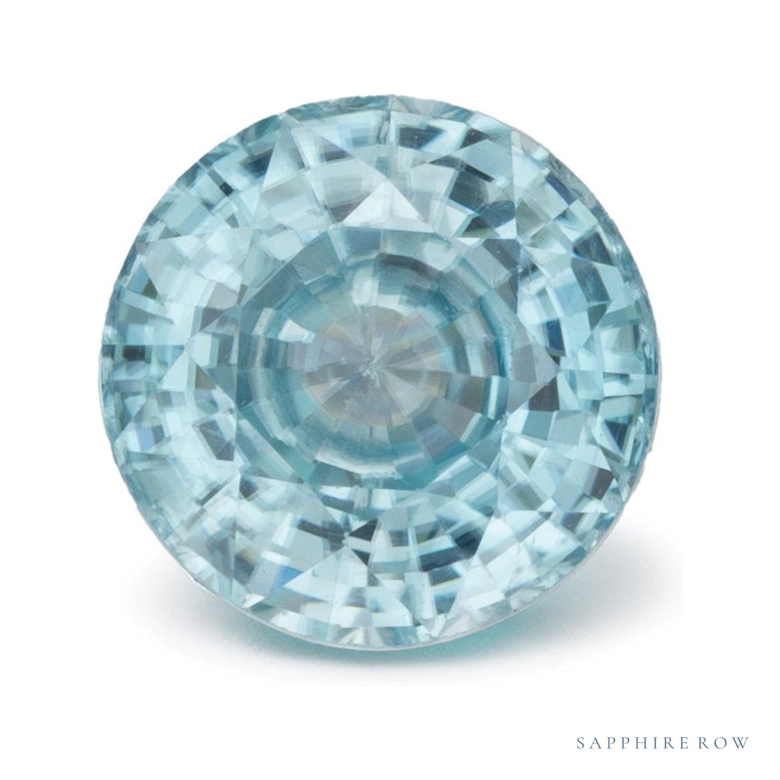 3.07 ct natural blue zircon from Cambodia, round cut | Sapphire Row · cut4