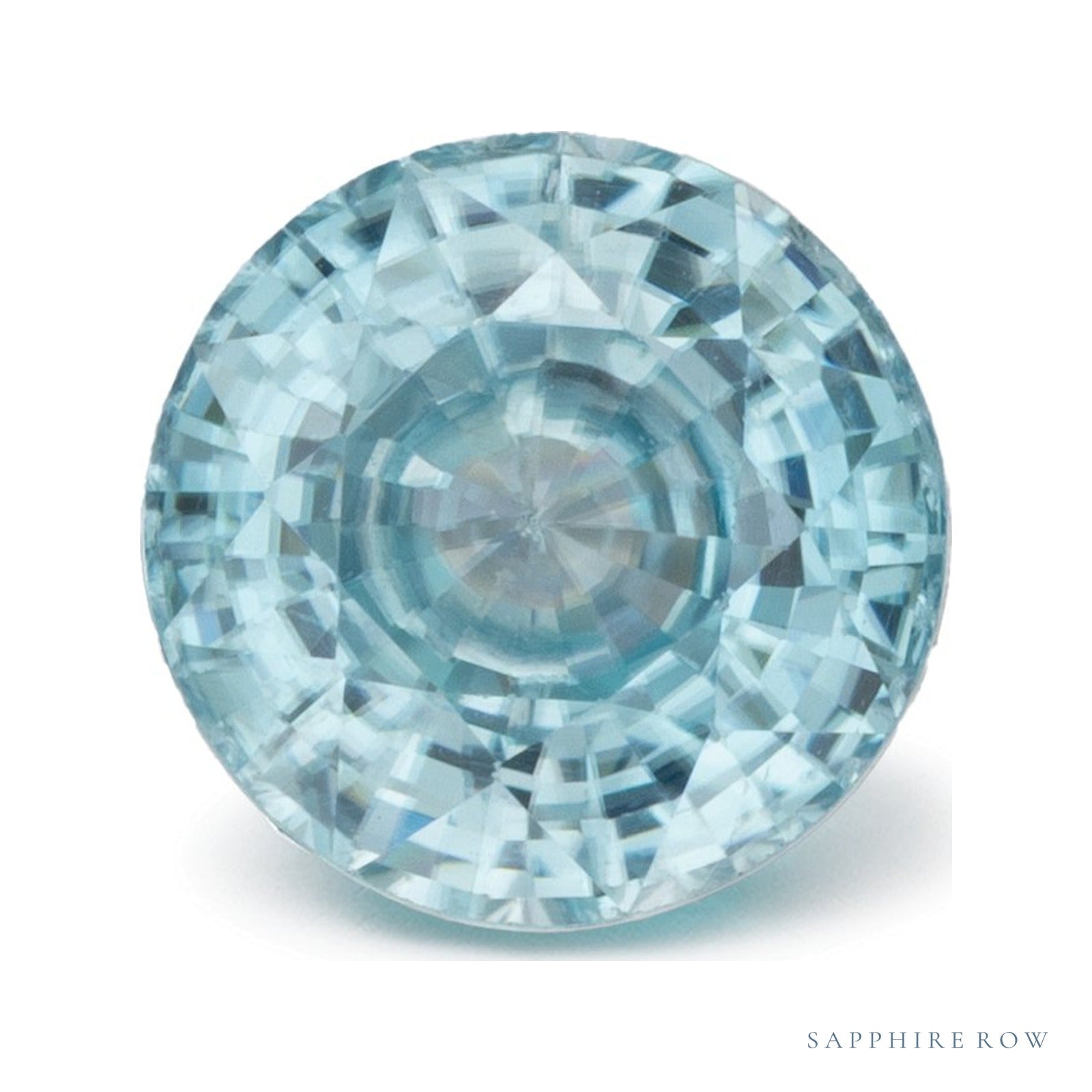 3.07 ct natural blue zircon from Cambodia, round cut | Sapphire Row · cut4