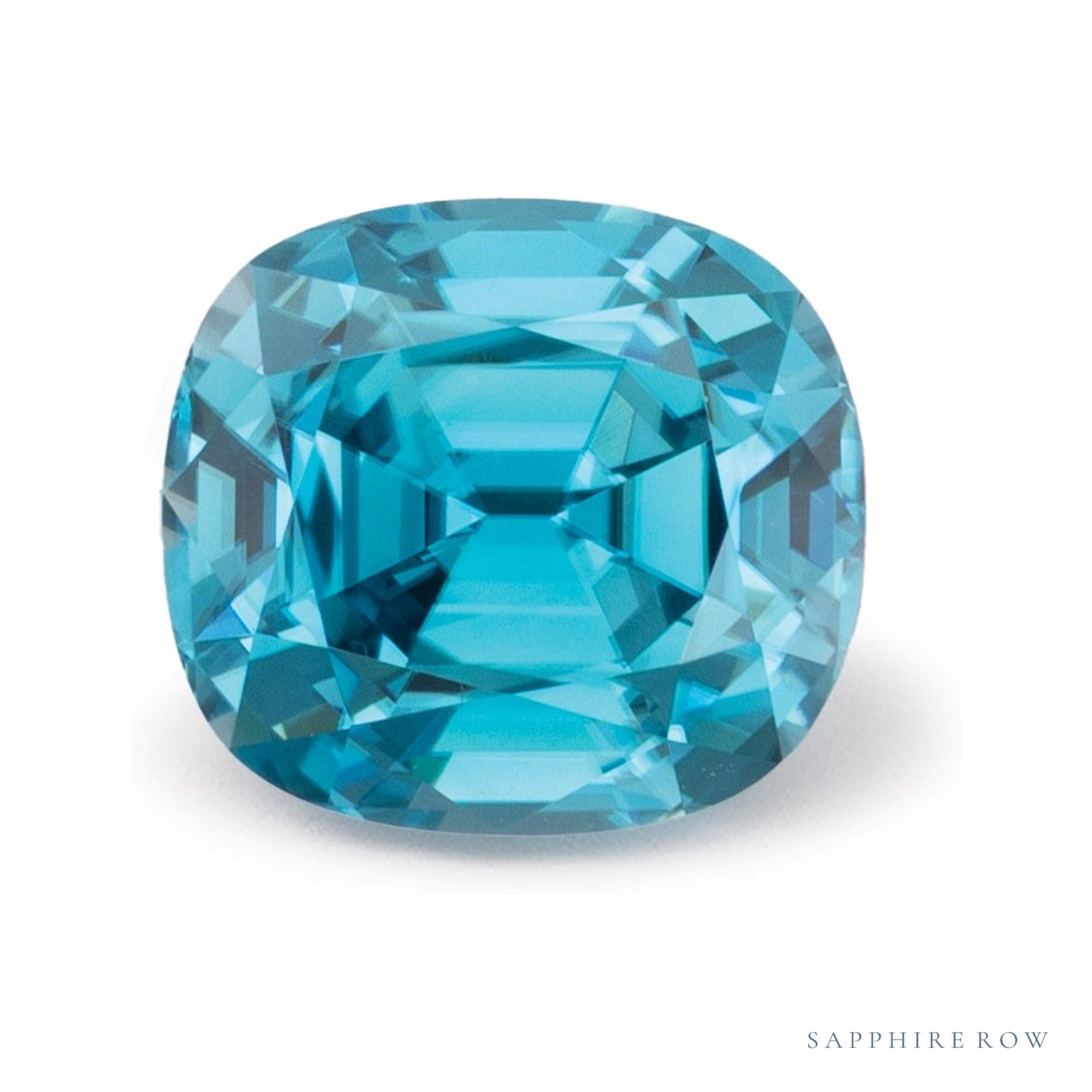 3.07 ct natural blue zircon from Cambodia, antique cushion cut | Sapphire Row · cut4
