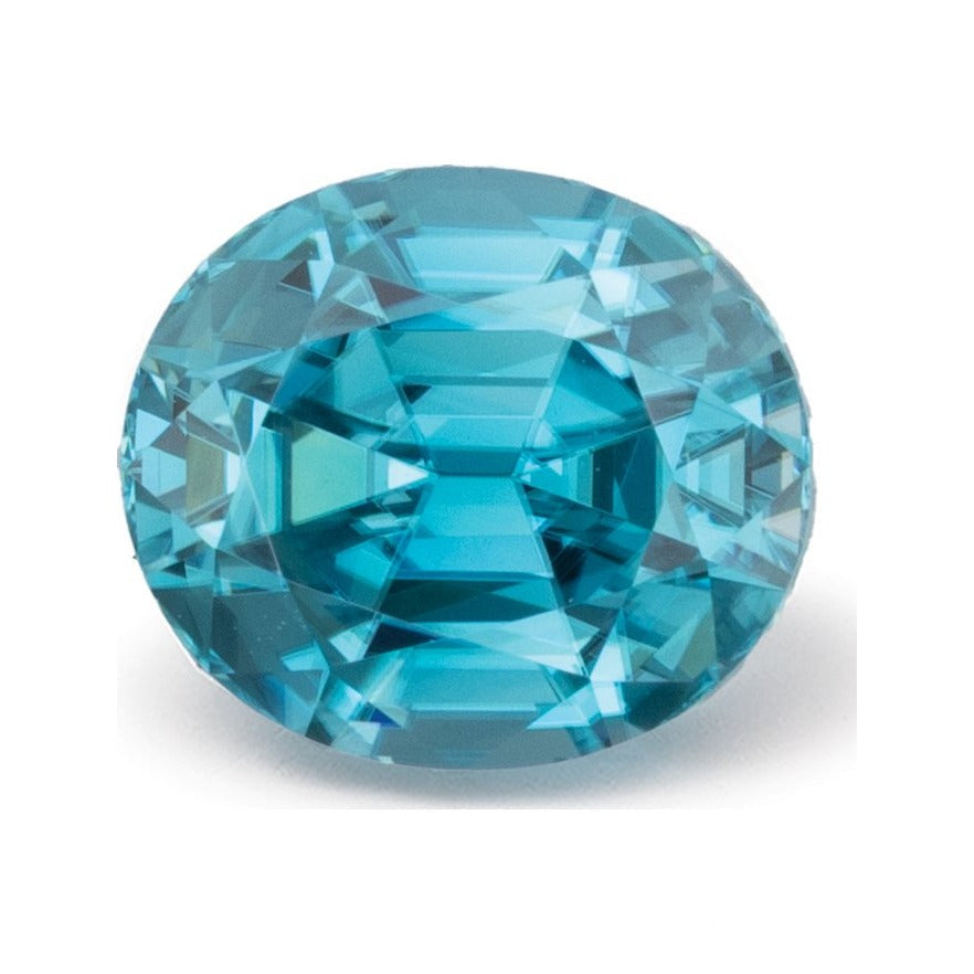 3.06 ct natural blue zircon from Cambodia, oval cut | Sapphire Row · cut7