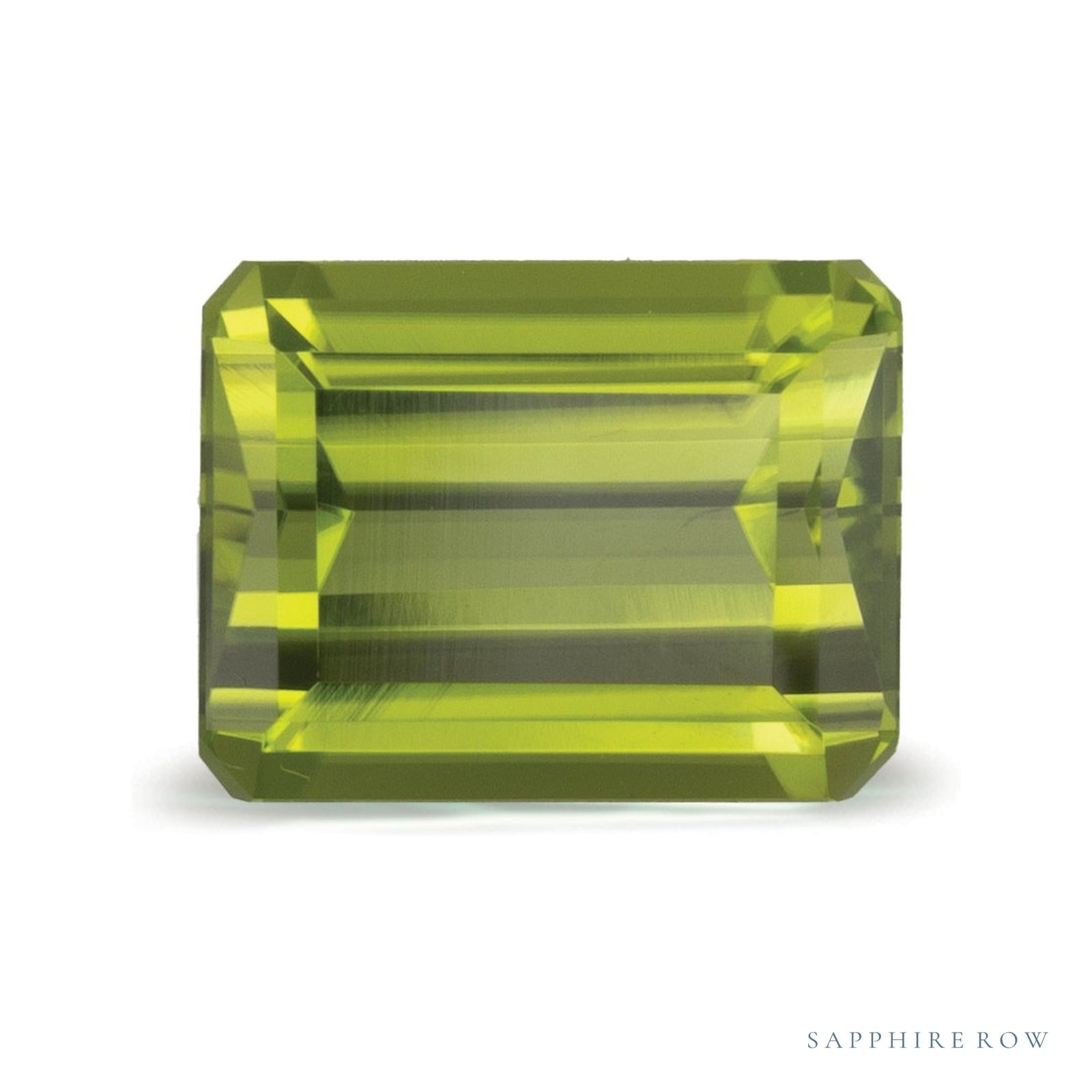 3.05 ct natural green peridot from Norway, emerald cut | Sapphire Row · cut4