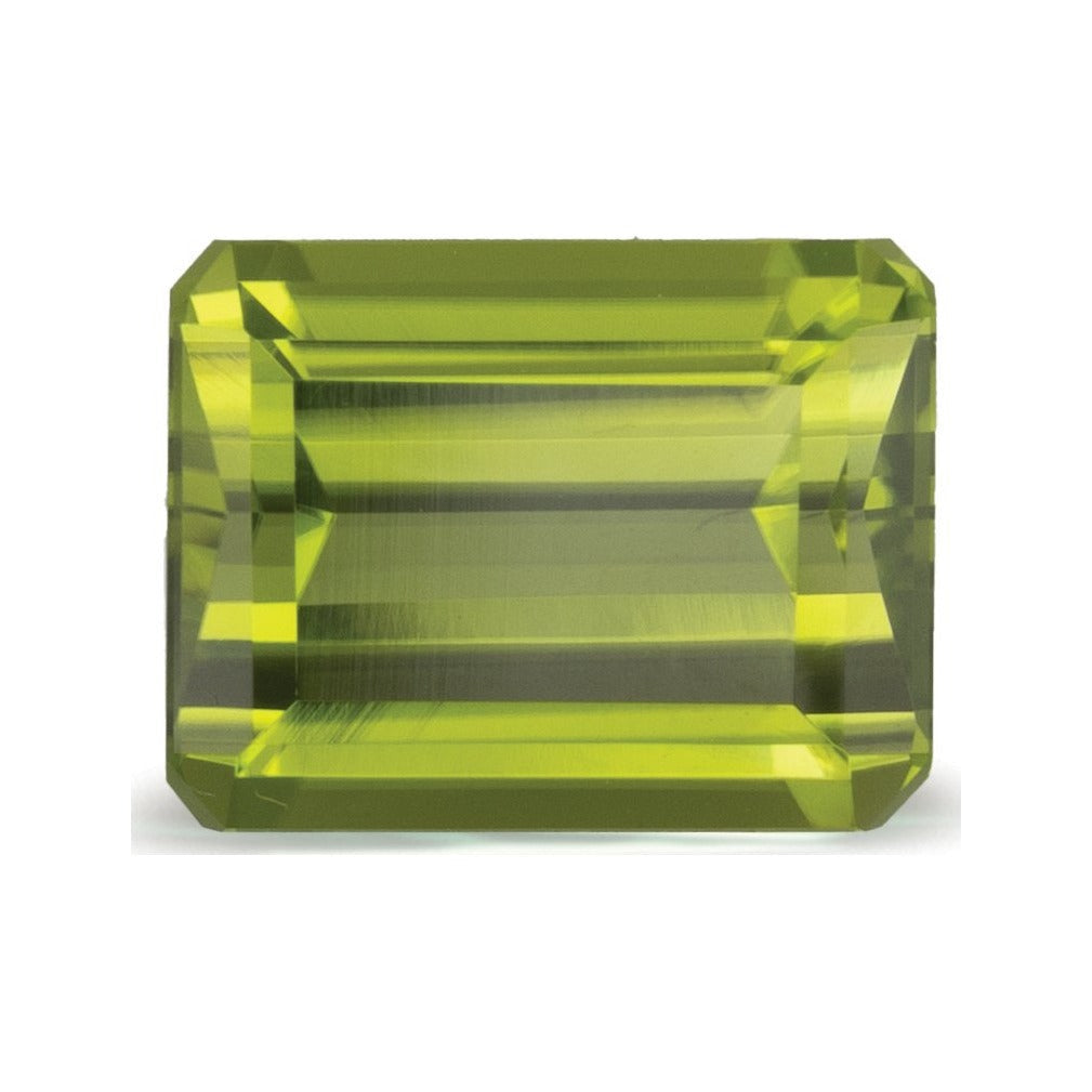 3.05 ct natural green peridot from Norway, emerald cut | Sapphire Row · cut7