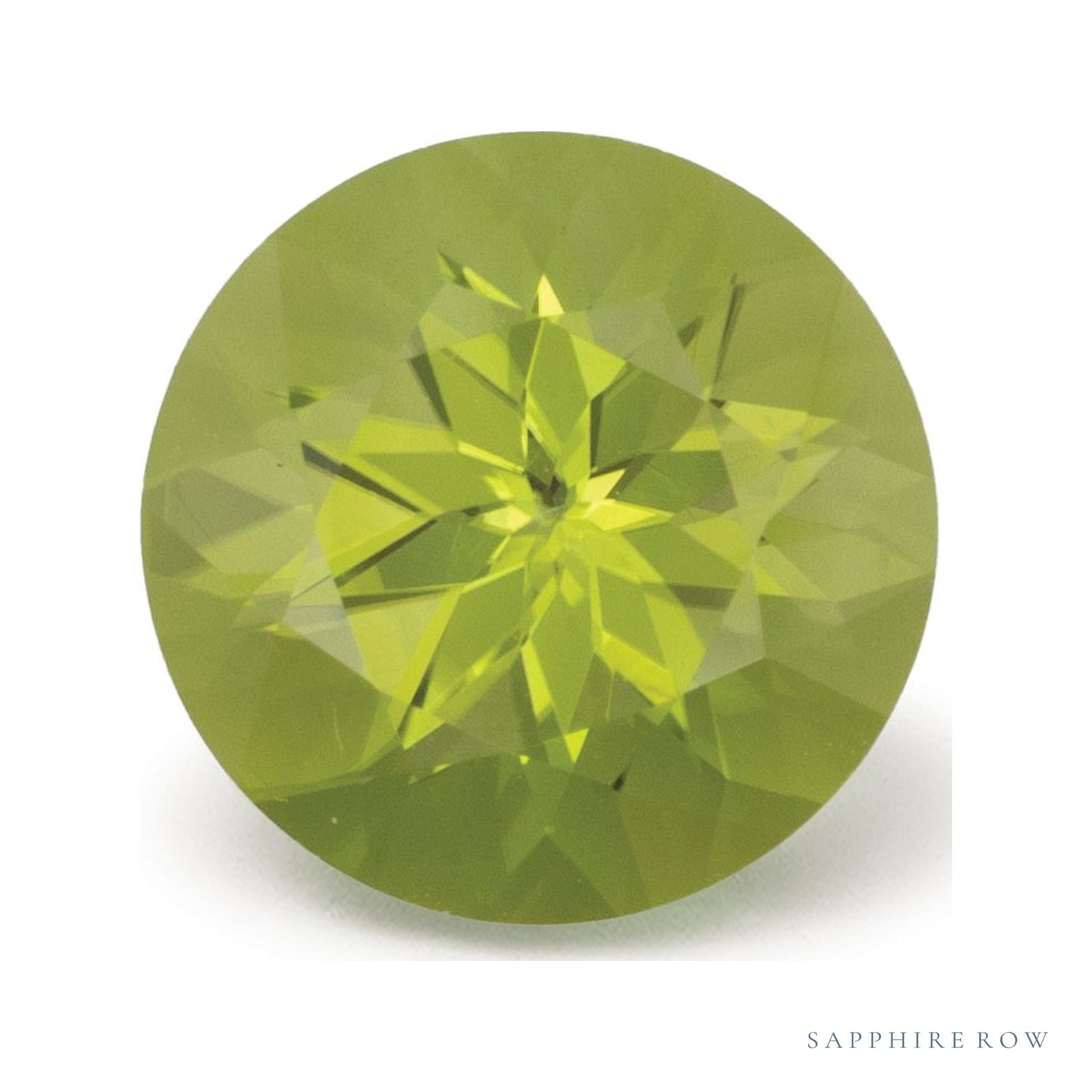 3.02 ct natural green peridot from Pakistan, round cut | Sapphire Row · cut4