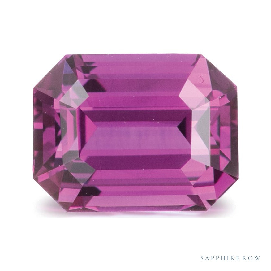 3.02 ct natural purple sapphire from Tanzania, emerald cut | Sapphire Row · cut7