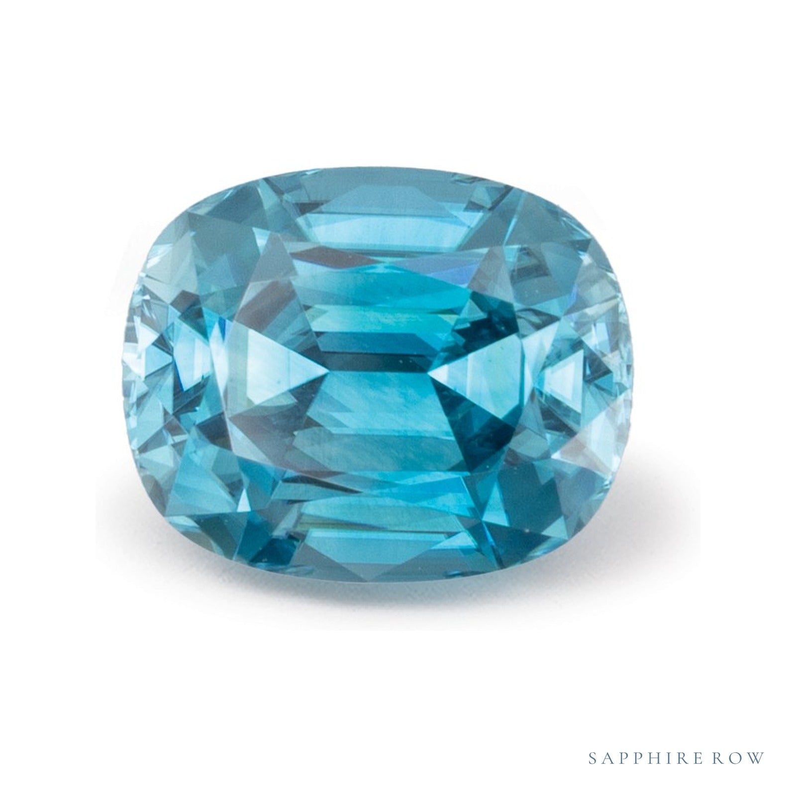 2.99 ct natural blue zircon from Cambodia, antique cushion cut | Sapphire Row · cut4