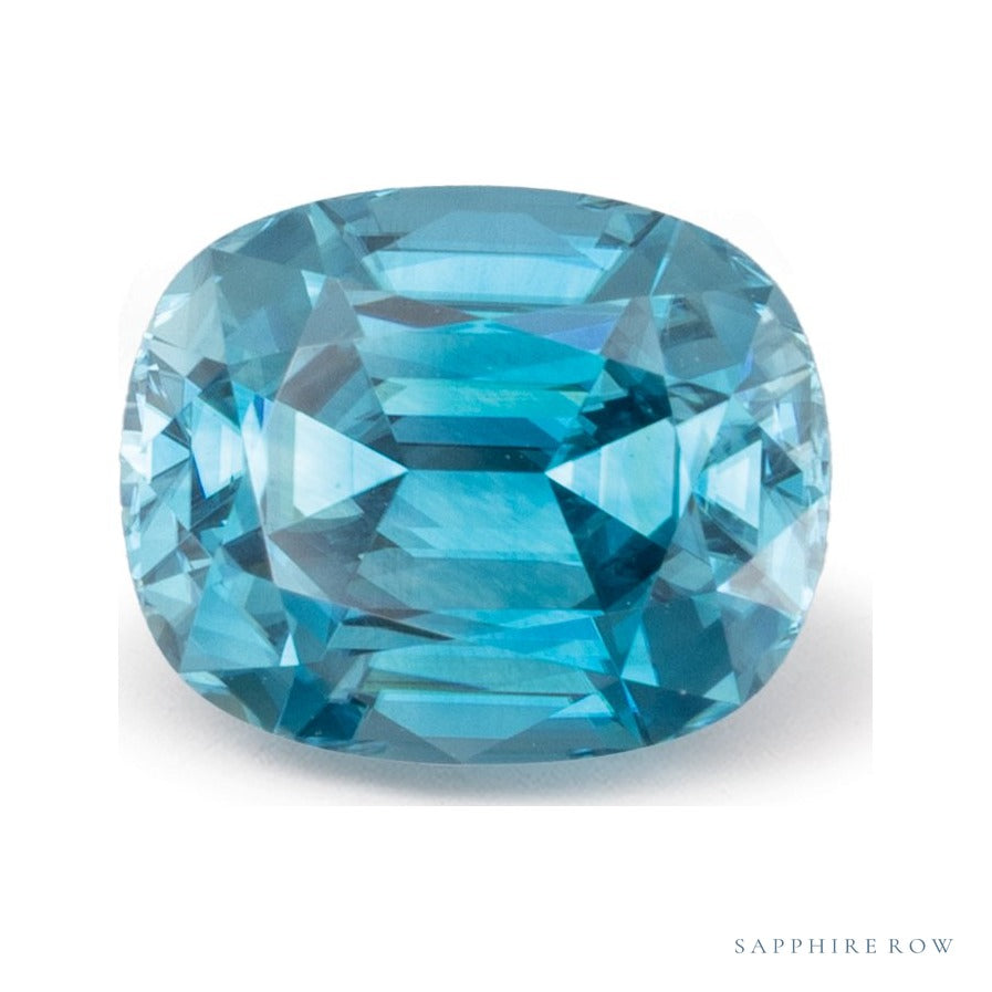 2.99 ct natural blue zircon from Cambodia, antique cushion cut | Sapphire Row · cut6