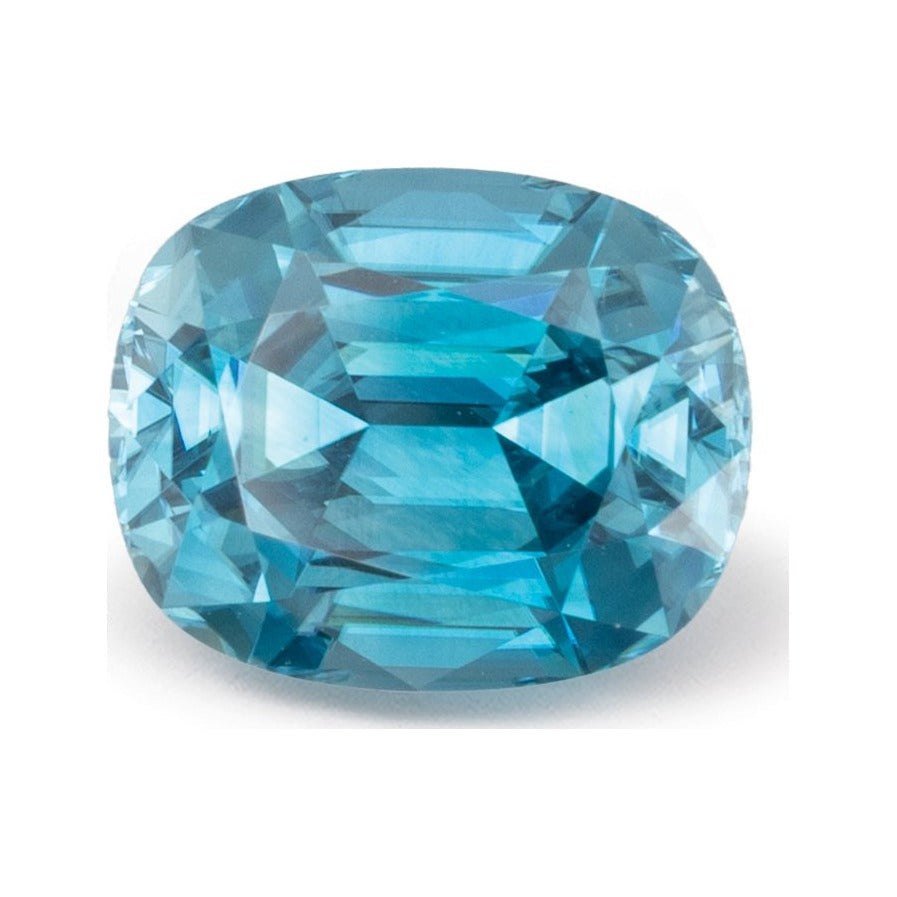 2.99 ct natural blue zircon from Cambodia, antique cushion cut | Sapphire Row · cut7
