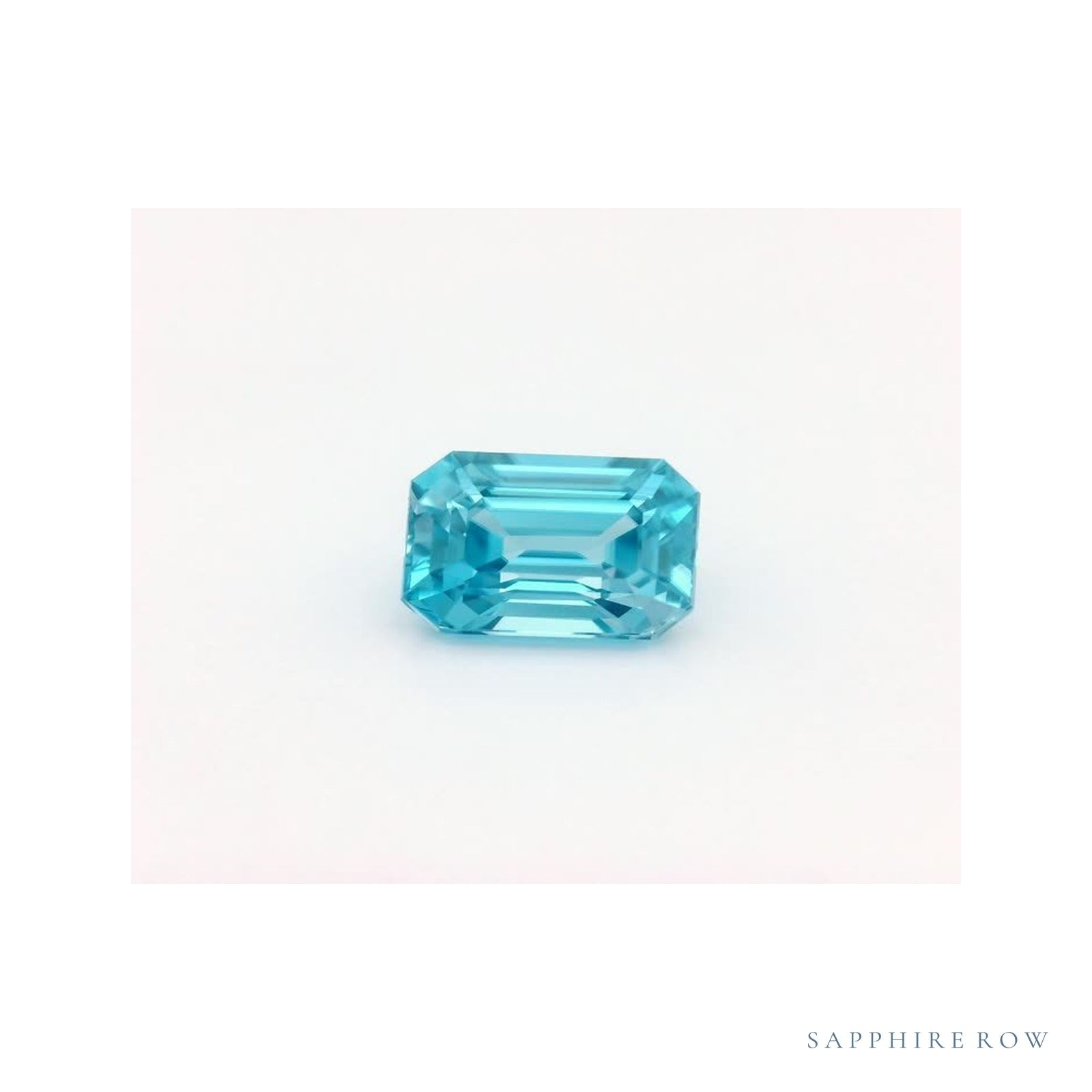 2.99 ct natural blue zircon from Cambodia, emerald cut | Sapphire Row · cut4