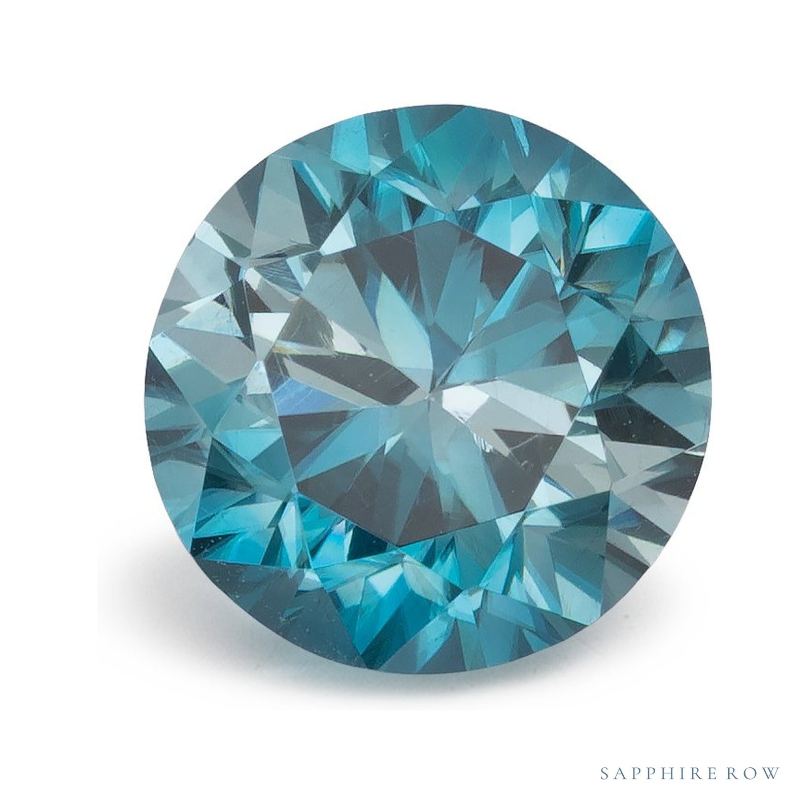 2.97 ct natural blue zircon from Cambodia, round cut | Sapphire Row · cut4