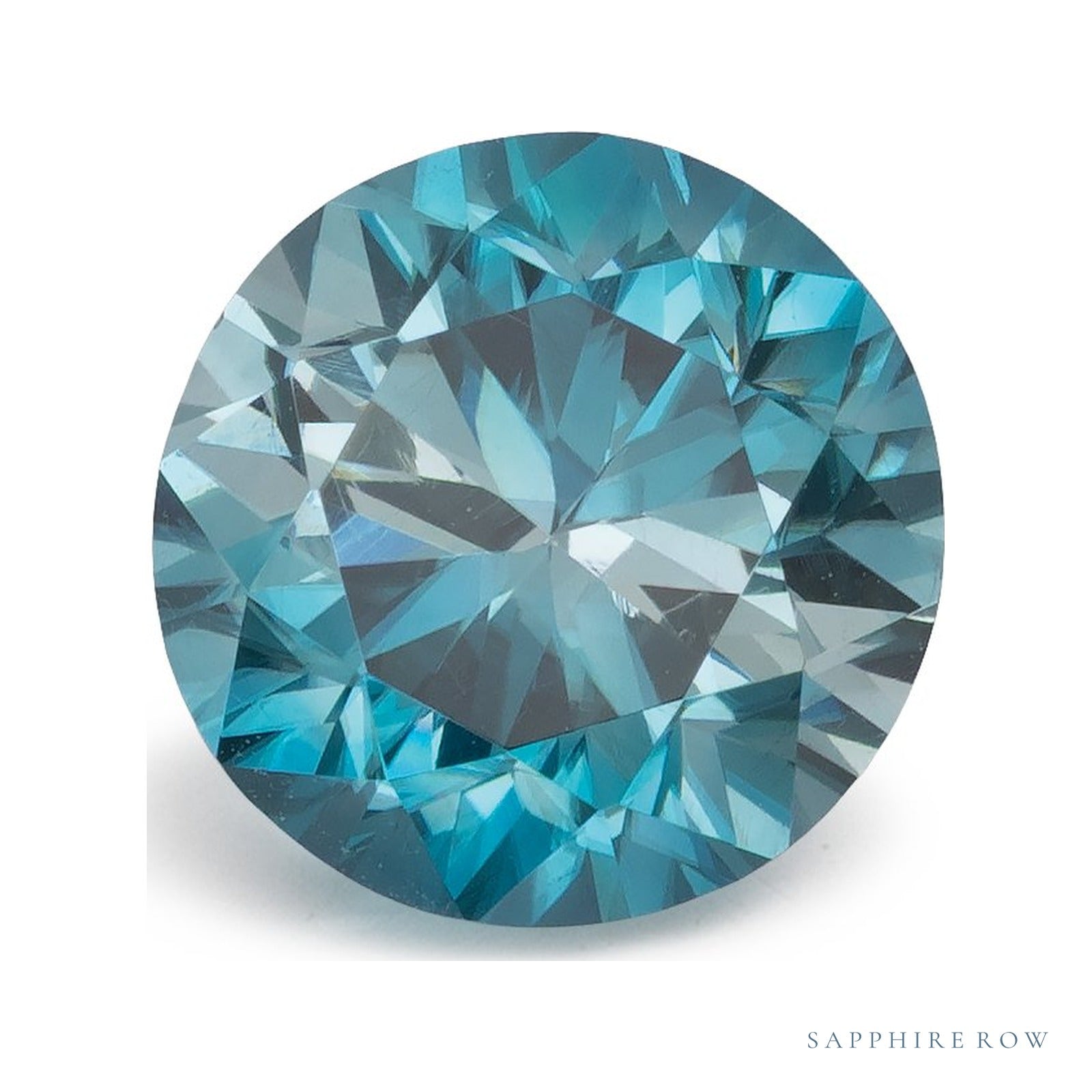 2.97 ct natural blue zircon from Cambodia, round cut | Sapphire Row · cut4