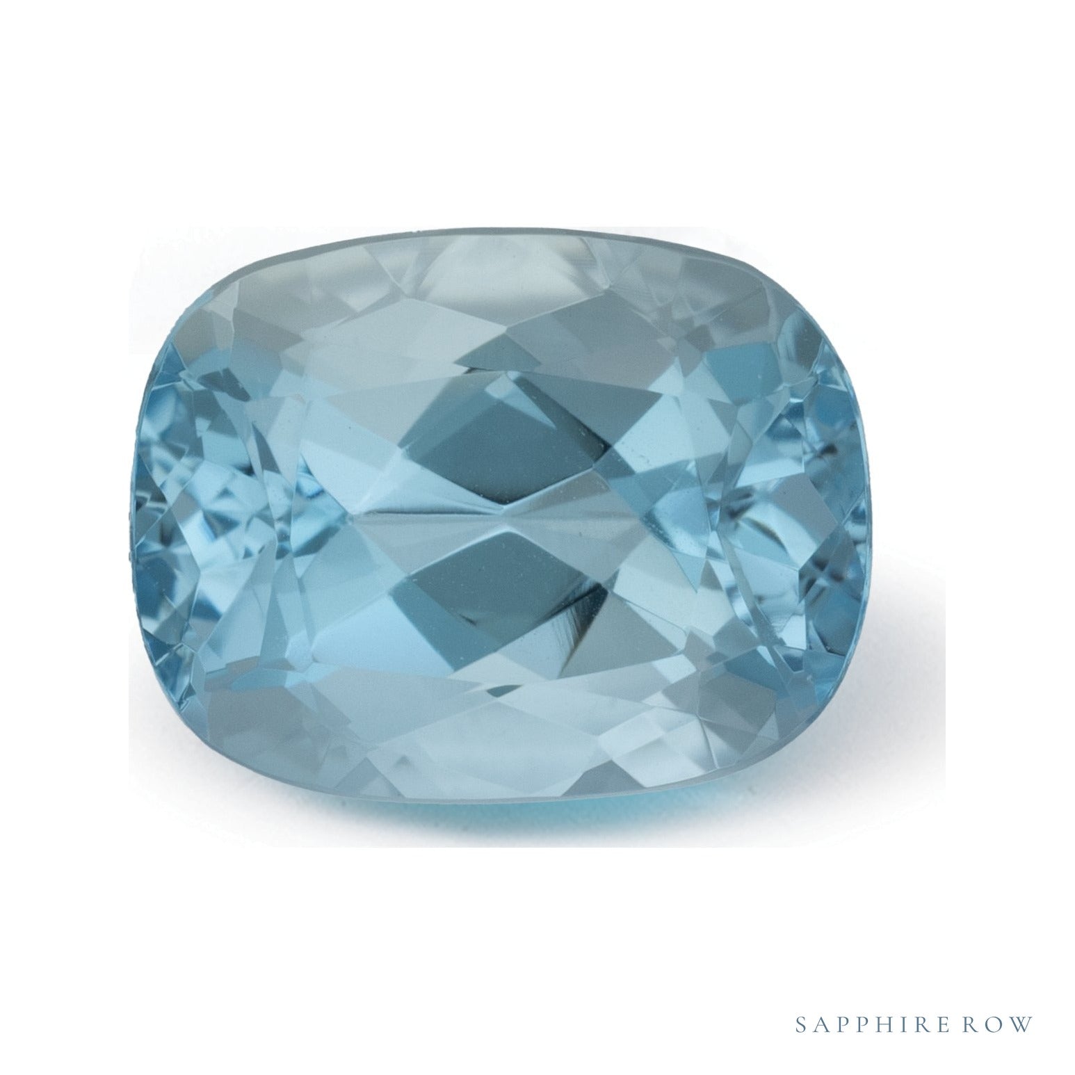 2.95 ct natural blue aquamarine from Madagascar, antique cushion cut | Sapphire Row · cut4 · cut5