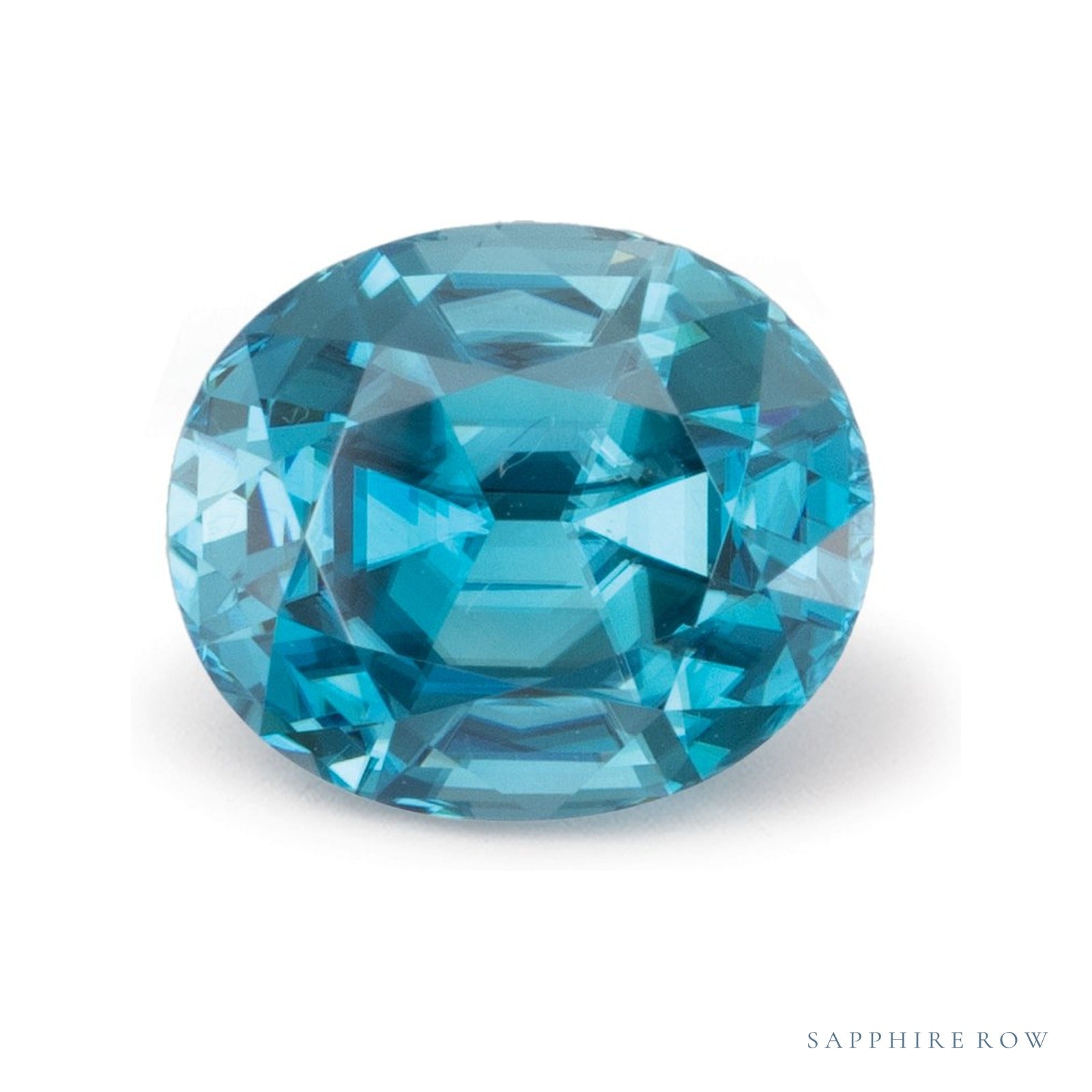 2.95 ct natural blue zircon from Cambodia, oval cut | Sapphire Row · cut4