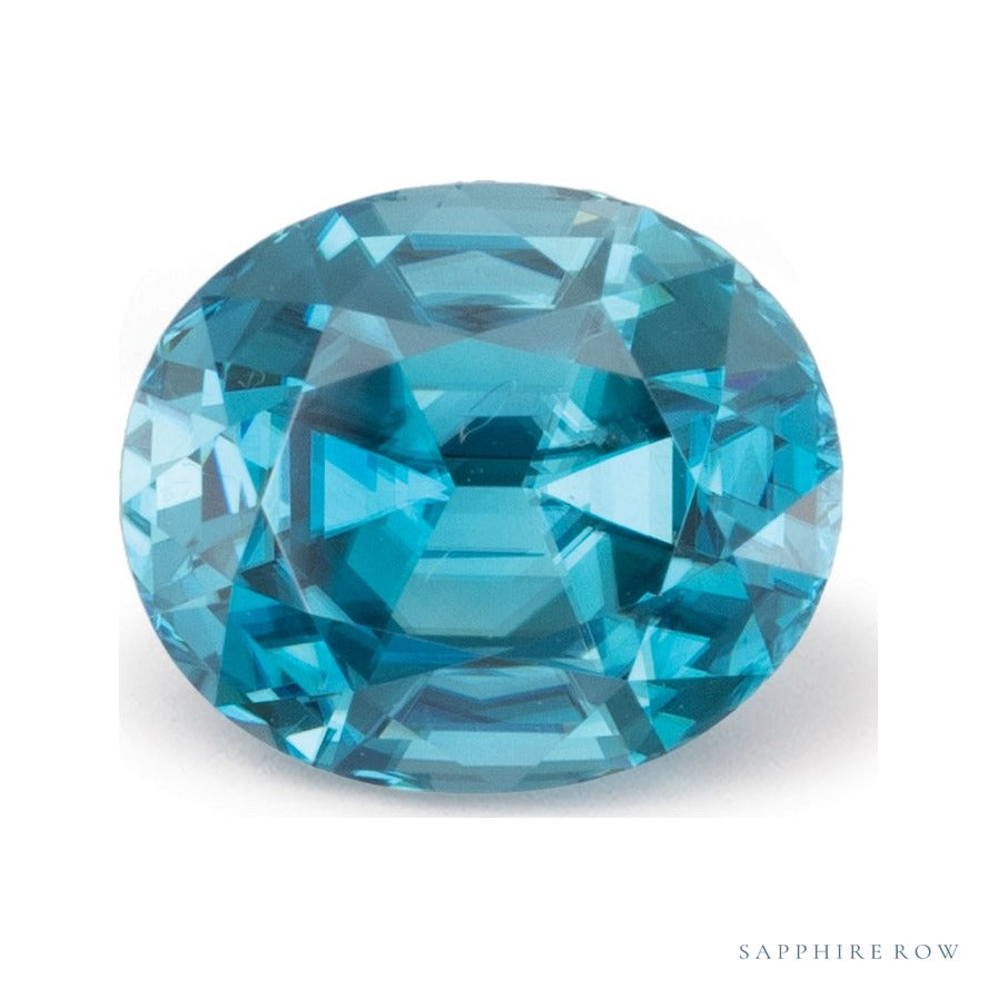 2.95 ct natural blue zircon from Cambodia, oval cut | Sapphire Row · cut7