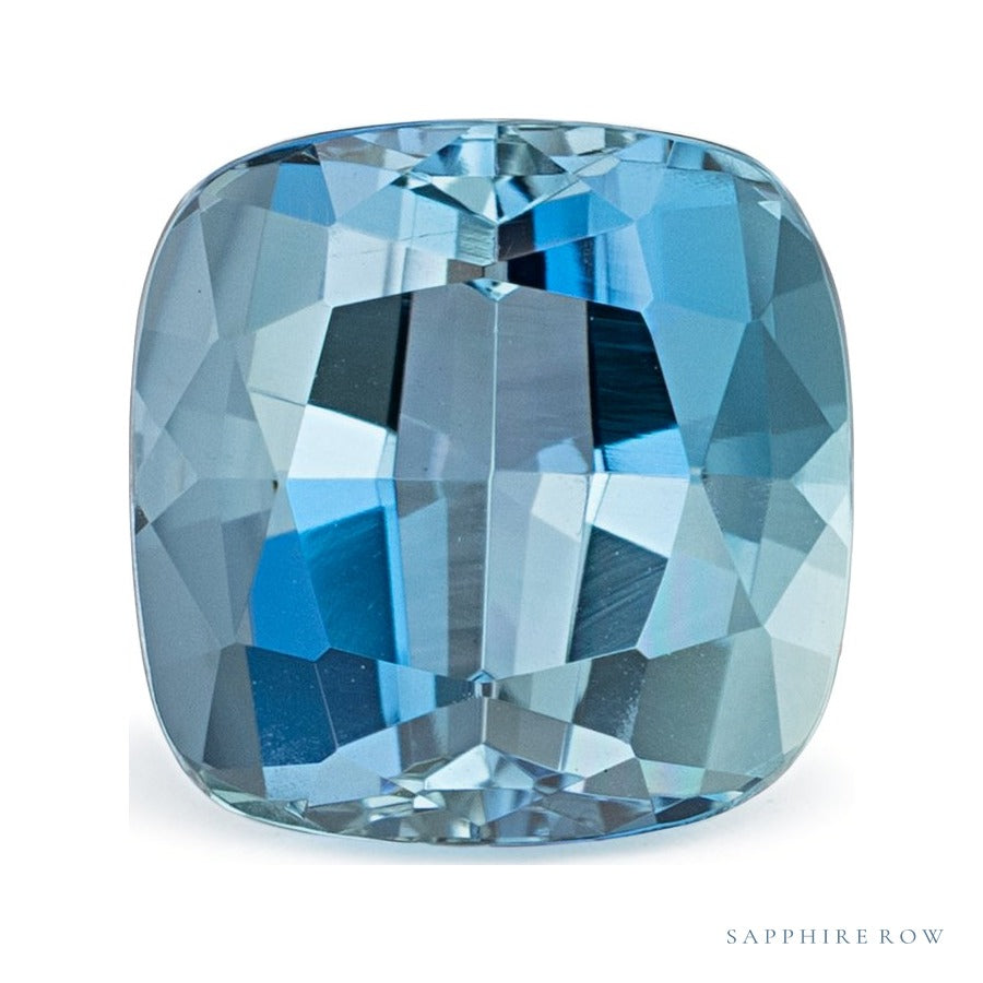 2.94 ct natural blue aquamarine from Nigeria, cushion cut | Sapphire Row · cut4 · cut5
