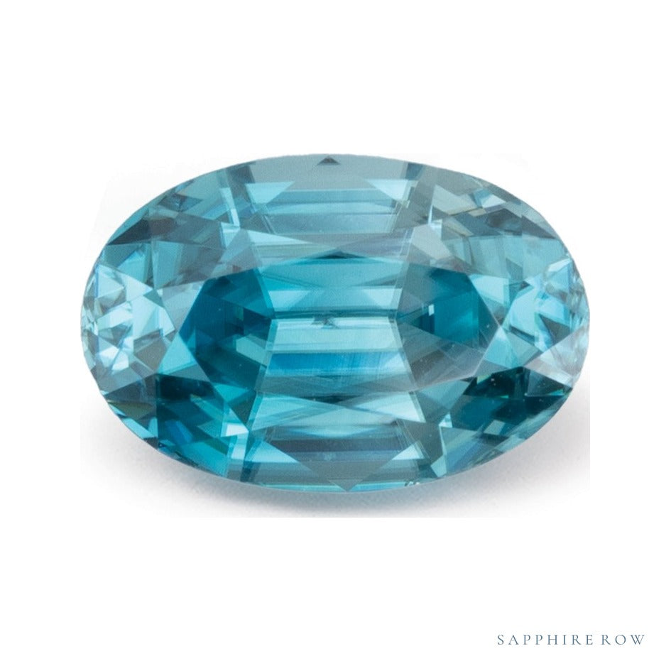 2.93 ct natural blue zircon from Cambodia, oval cut | Sapphire Row · cut7