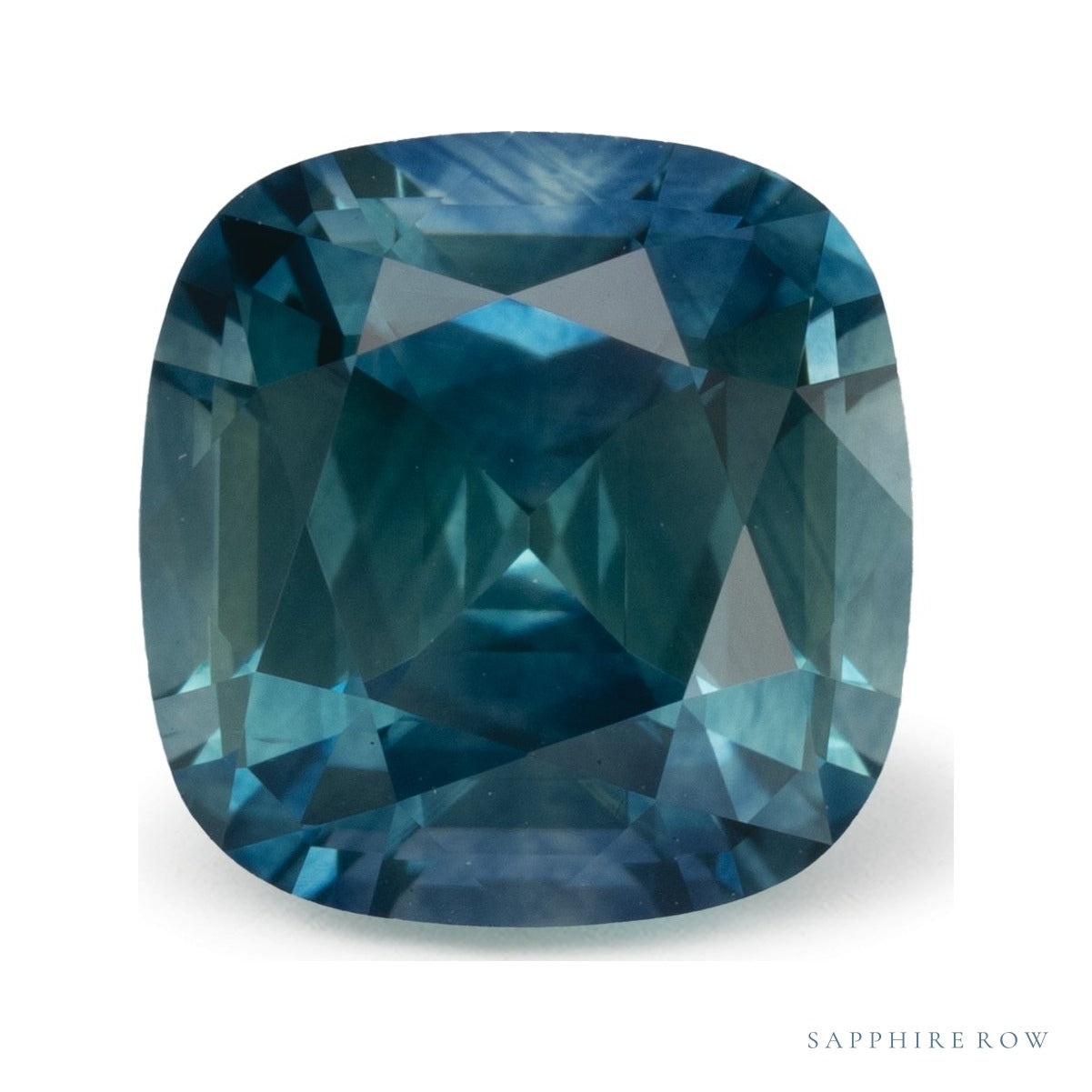 2.92 ct natural teal sapphire from United States, cushion cut | Sapphire Row · cut6