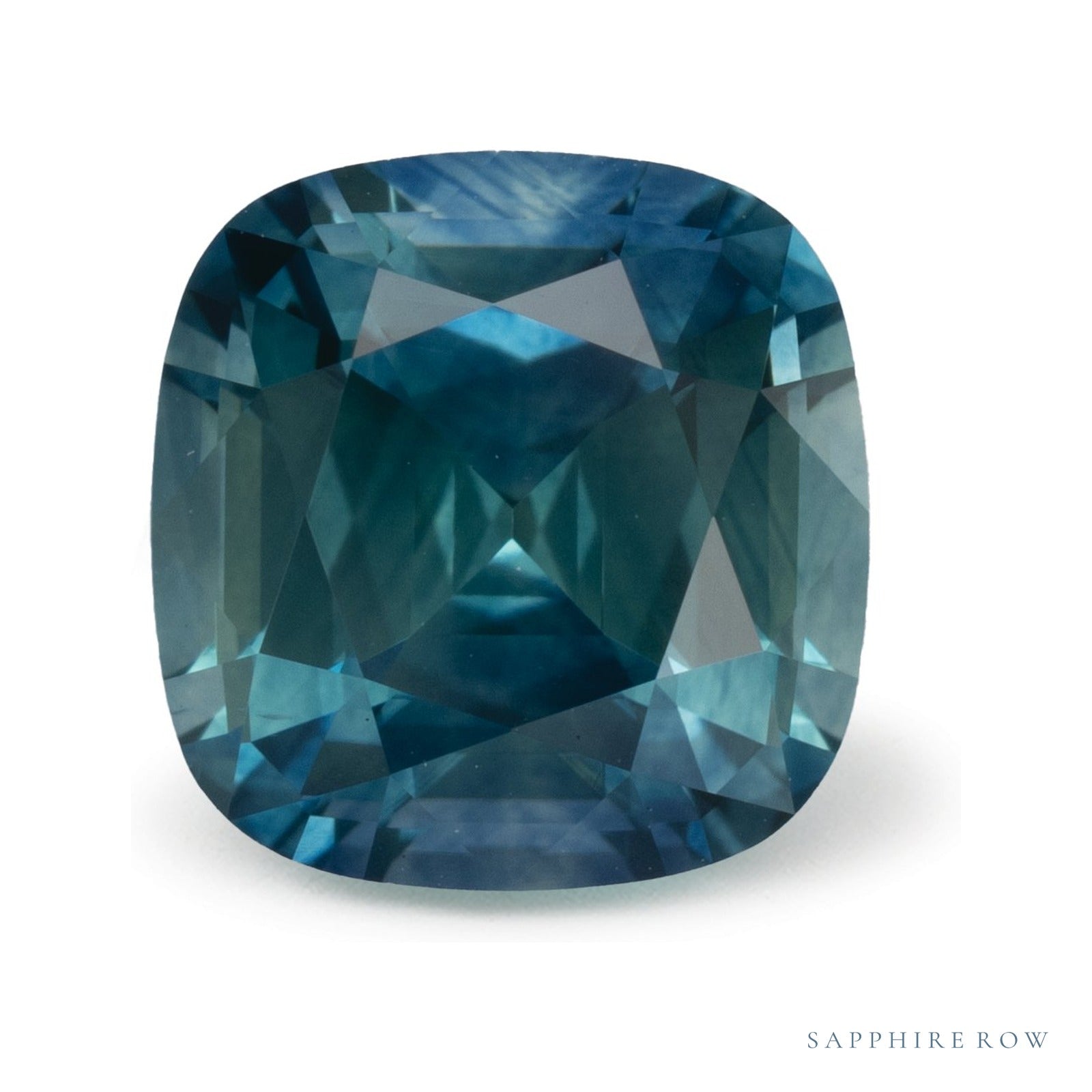 2.92 ct natural teal sapphire from United States, cushion cut | Sapphire Row · cut4