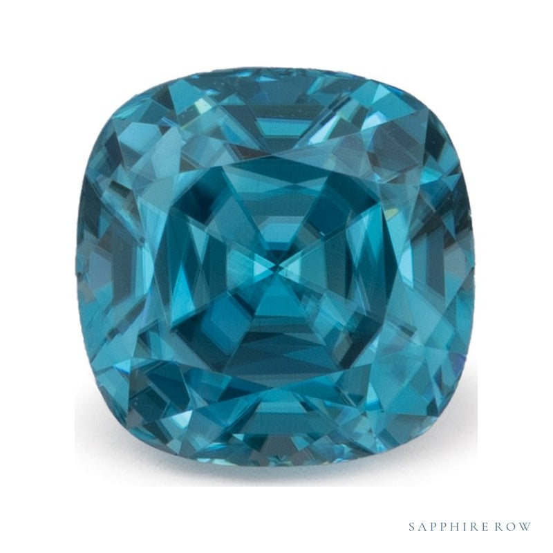 2.91 ct natural blue zircon from Cambodia, cushion cut | Sapphire Row · cut6