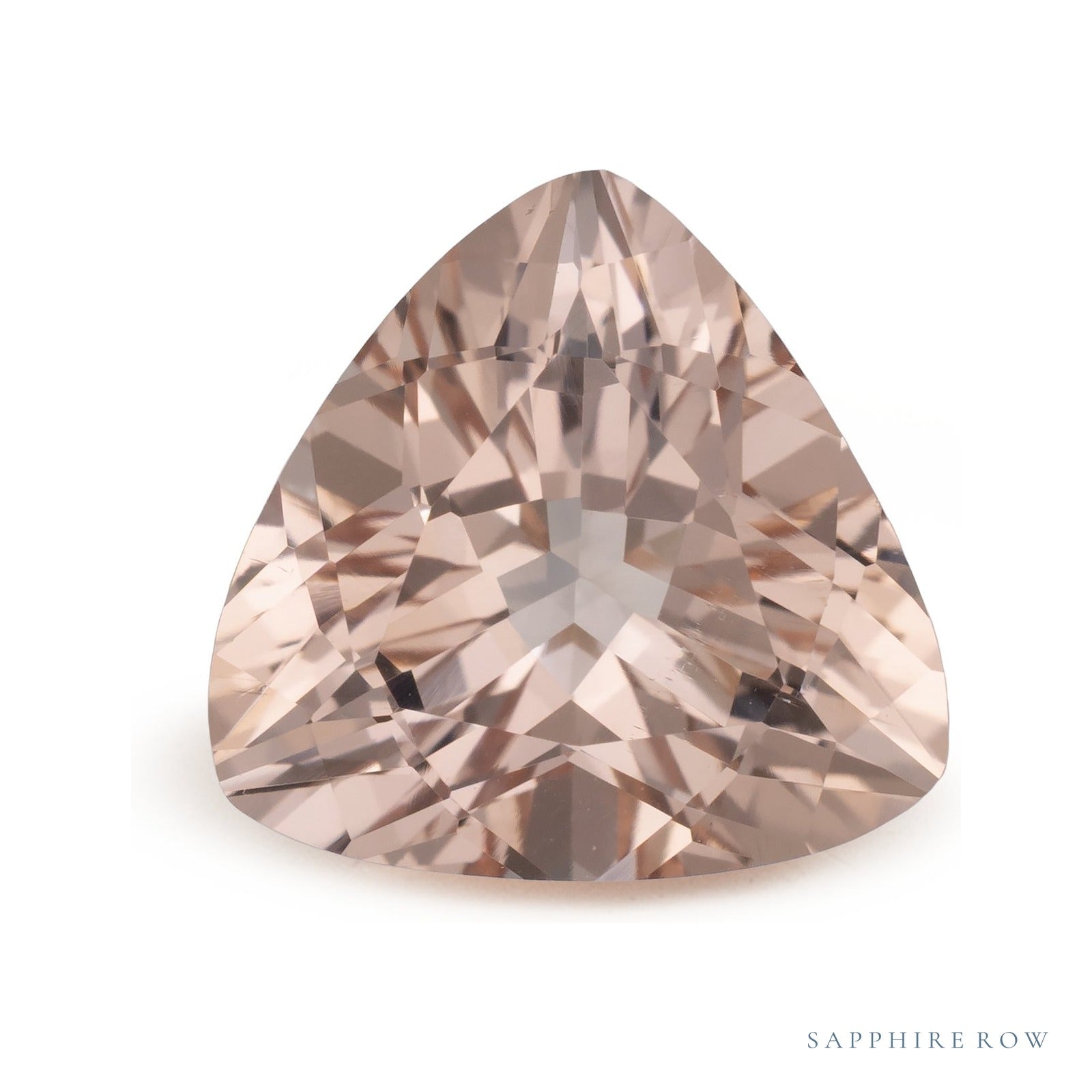 2.88 ct natural peach morganite from Mozambique, trillion cut | Sapphire Row · cut4