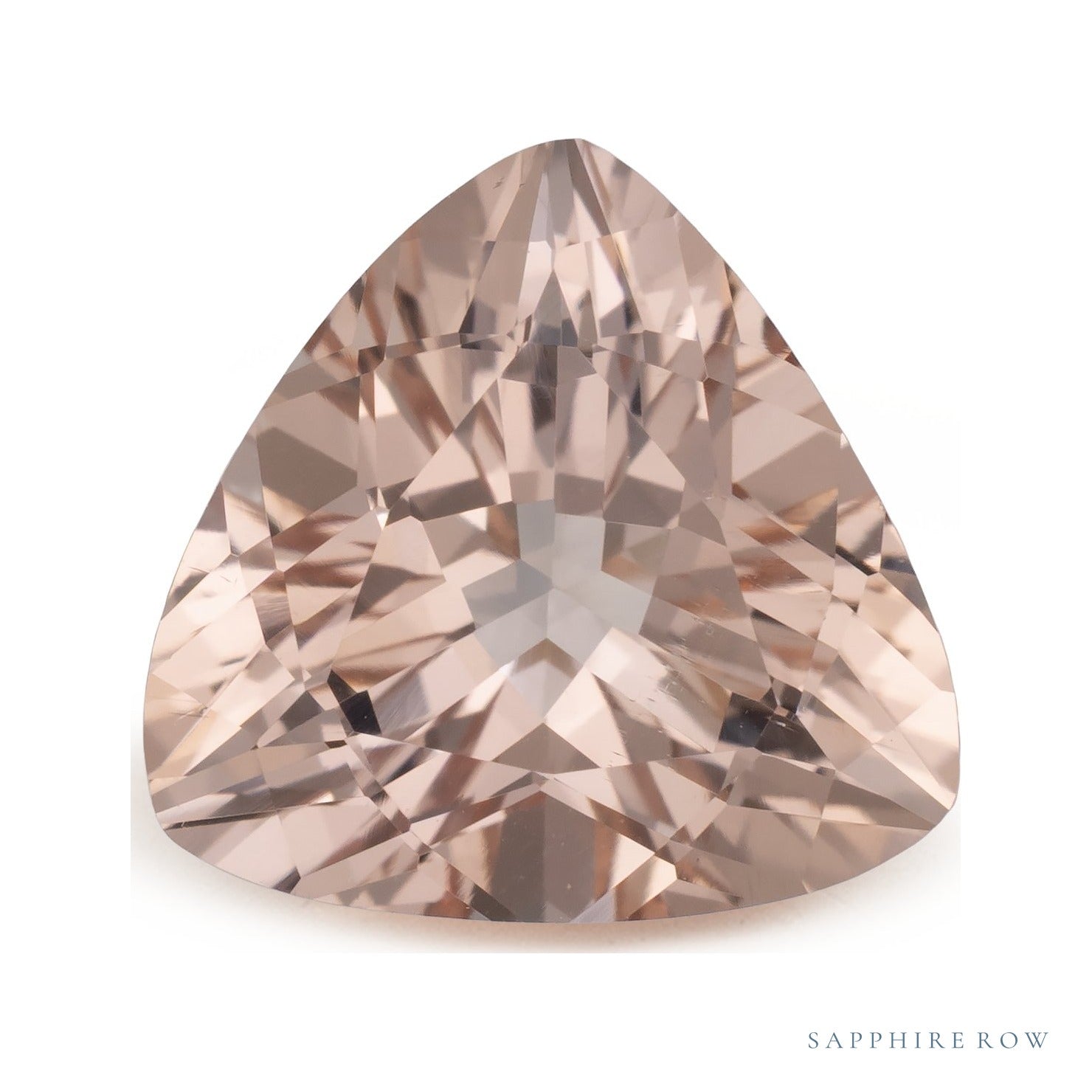 2.88 ct natural peach morganite from Mozambique, trillion cut | Sapphire Row · cut7