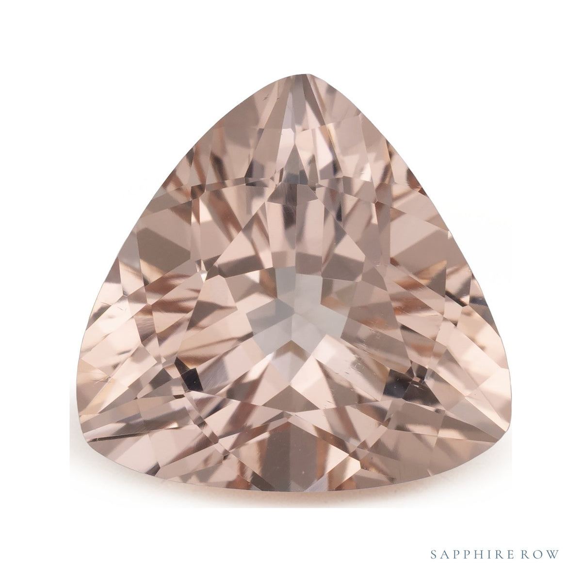 2.88 ct natural peach morganite from Mozambique, trillion cut | Sapphire Row · cut7