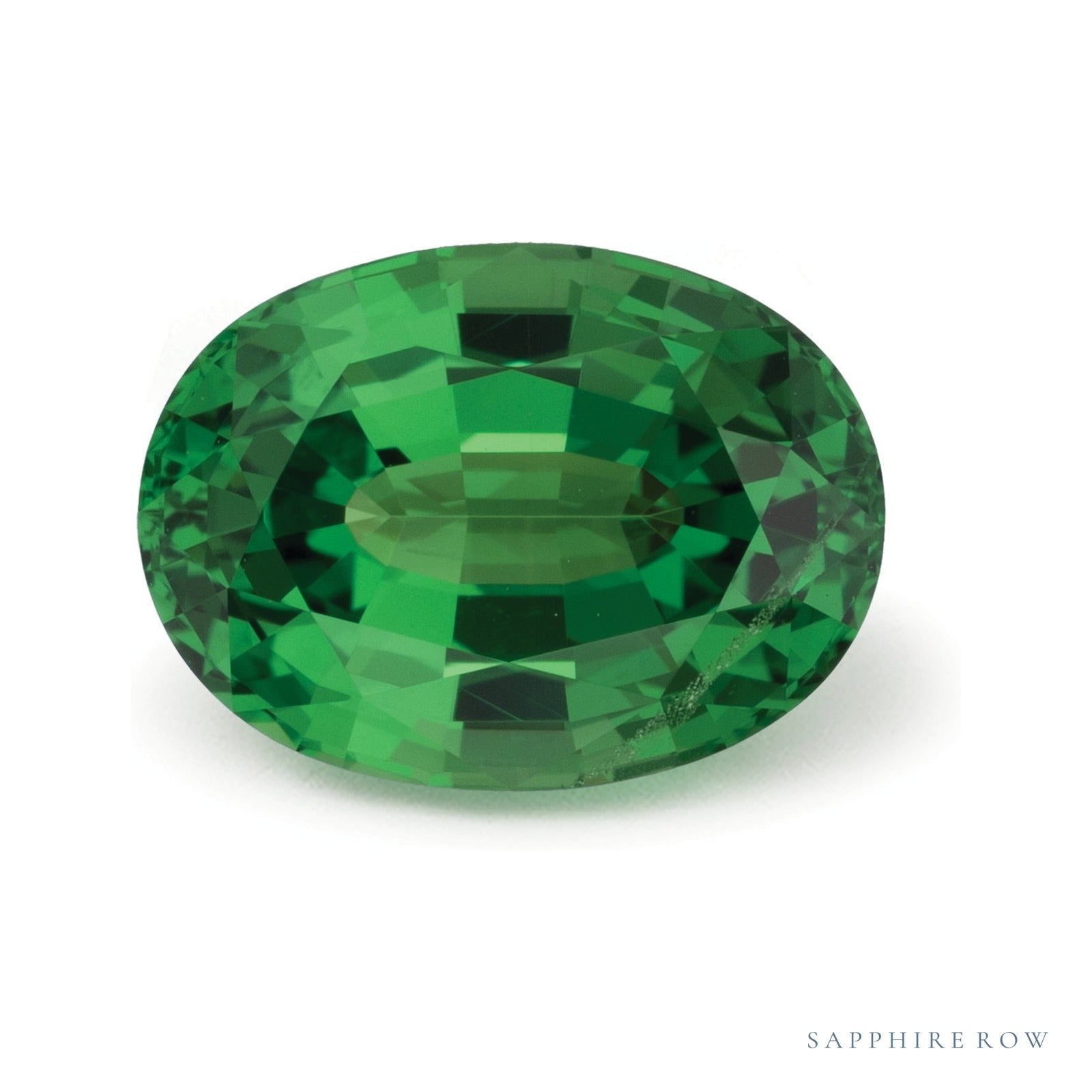 2.87 ct natural green tsavorite garnet from Kenya, oval cut | Sapphire Row · cut4