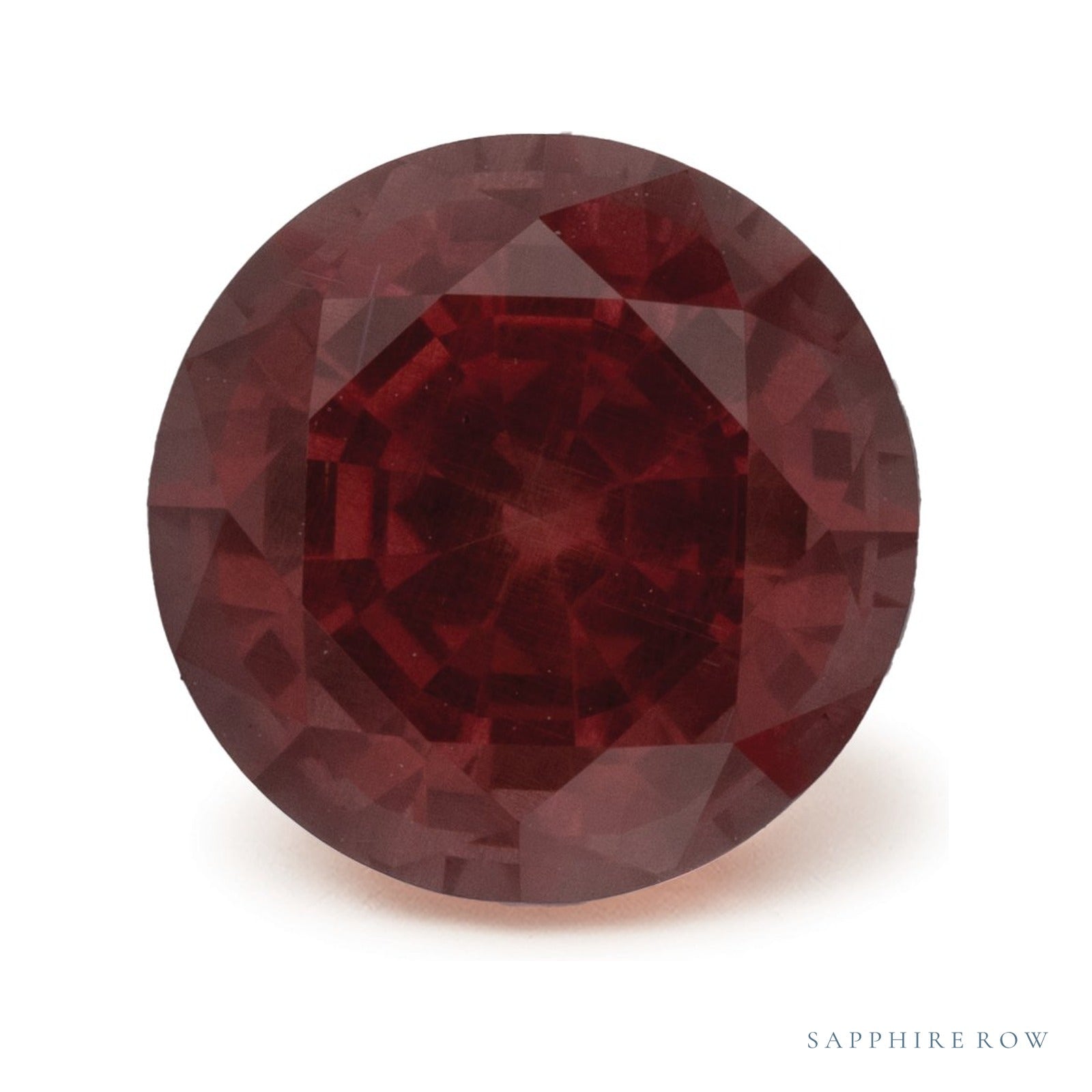 2.80 ct natural malaya garnet from Tanzania, round cut | Sapphire Row · cut4