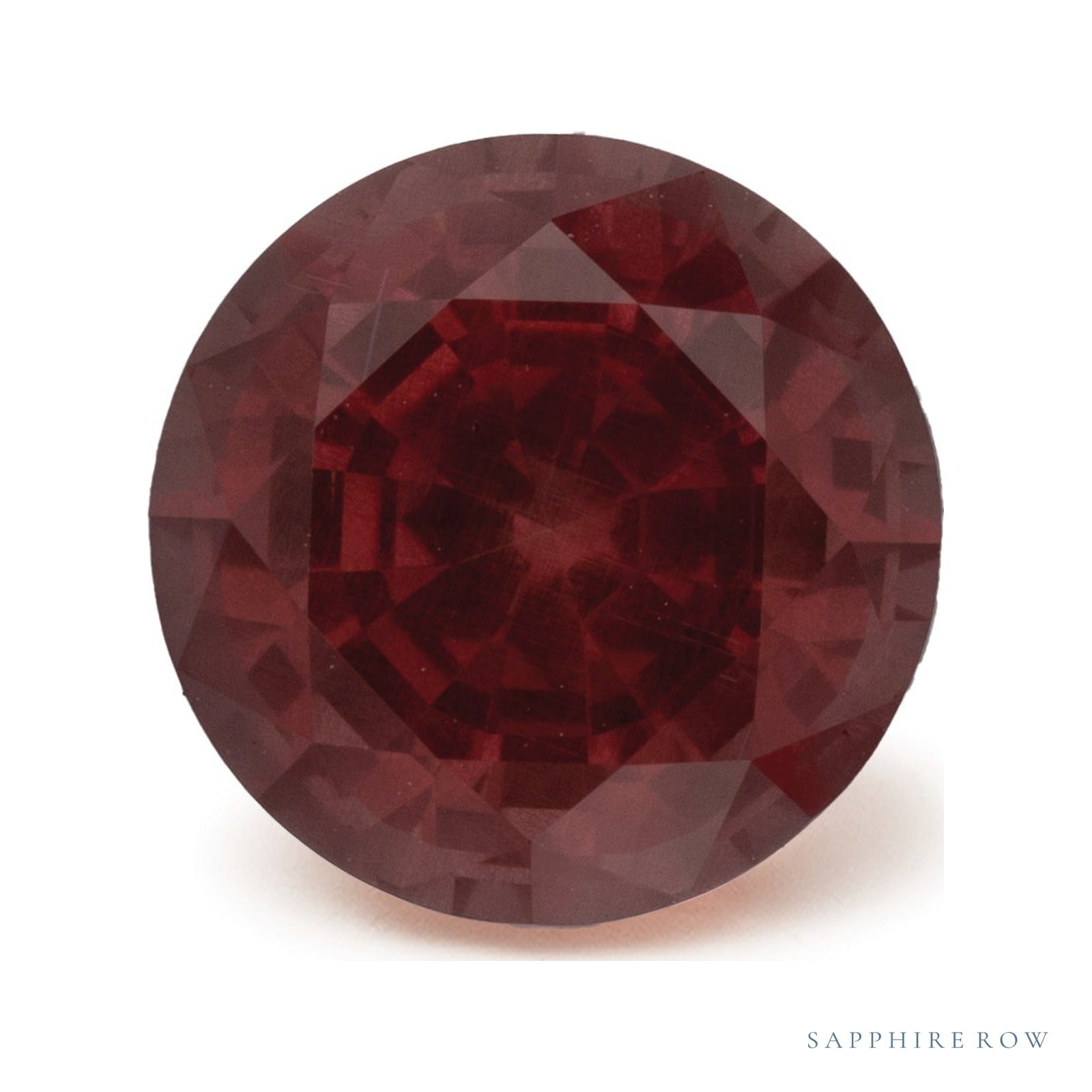 2.80 ct natural malaya garnet from Tanzania, round cut | Sapphire Row · cut4