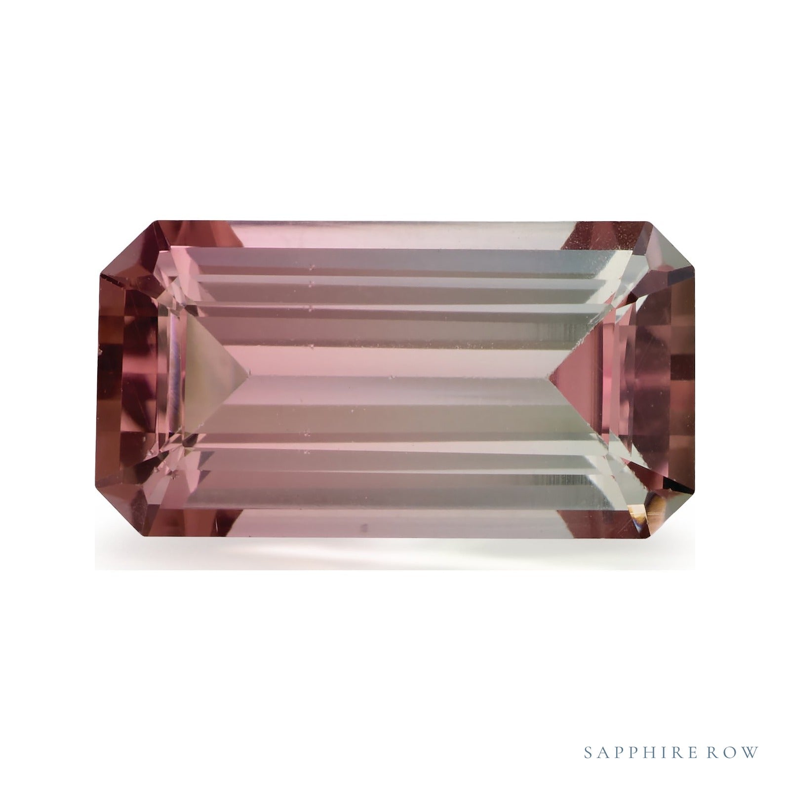 2.80 ct natural bicolor tourmaline from Nigeria, emerald cut | Sapphire Row · cut4 · cut5
