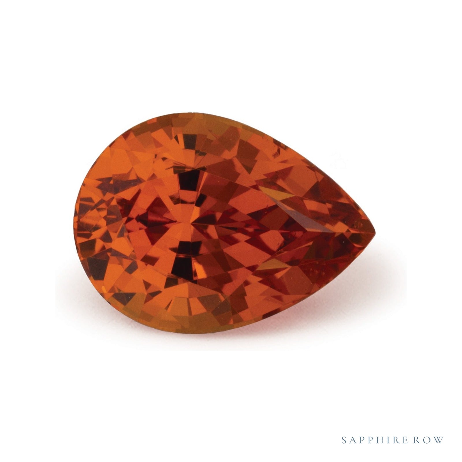 2.79 ct natural orange spessartite garnet from Nigeria, pear cut | Sapphire Row · cut4