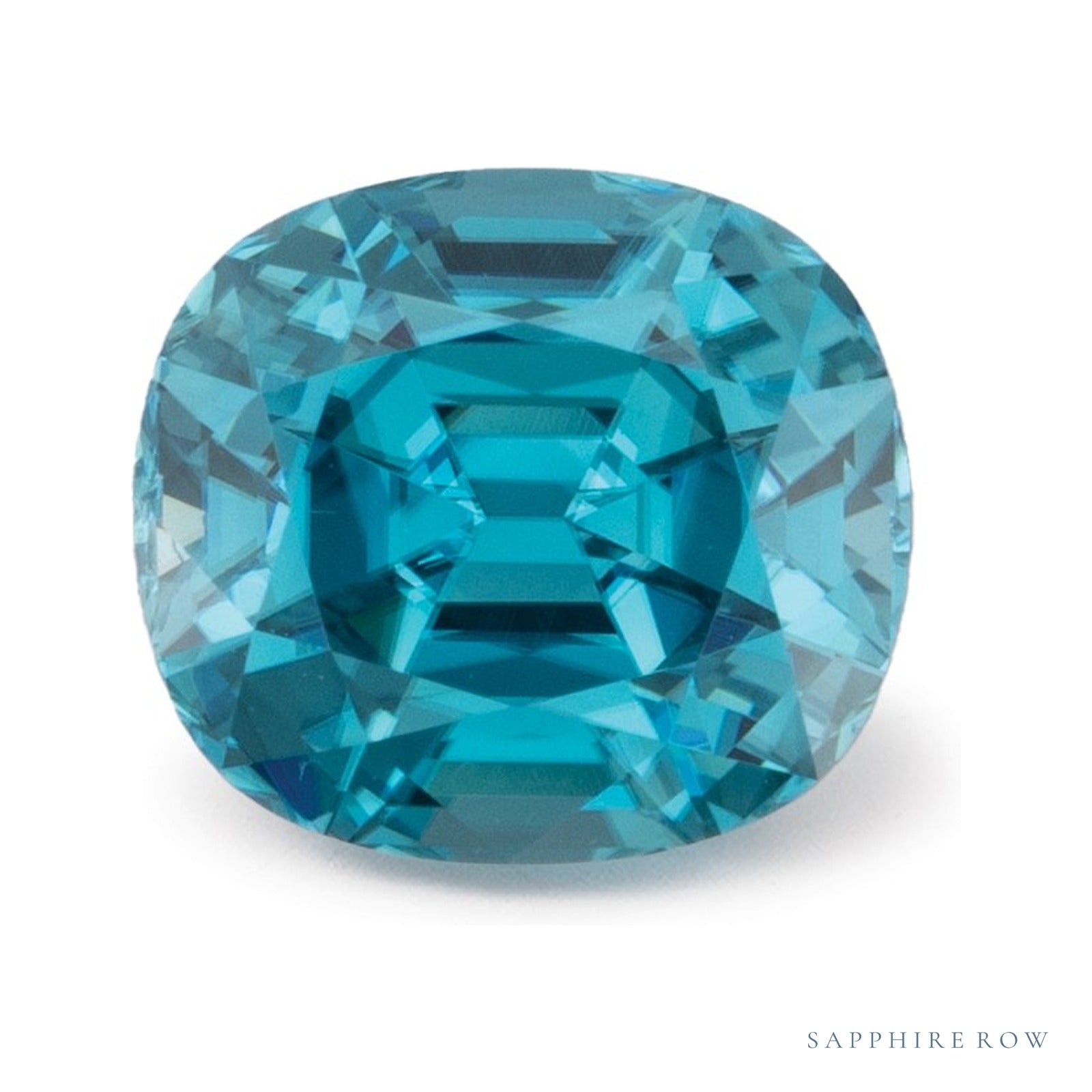 2.78 ct natural blue zircon from Cambodia, antique cushion cut | Sapphire Row · cut4