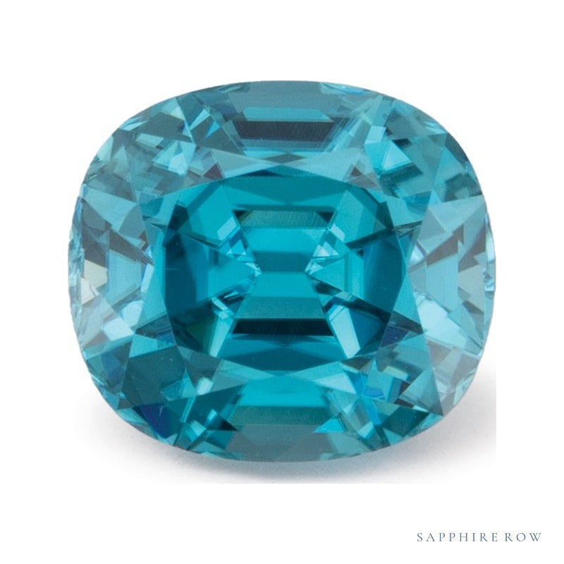 2.78 ct natural blue zircon from Cambodia, antique cushion cut | Sapphire Row · cut6