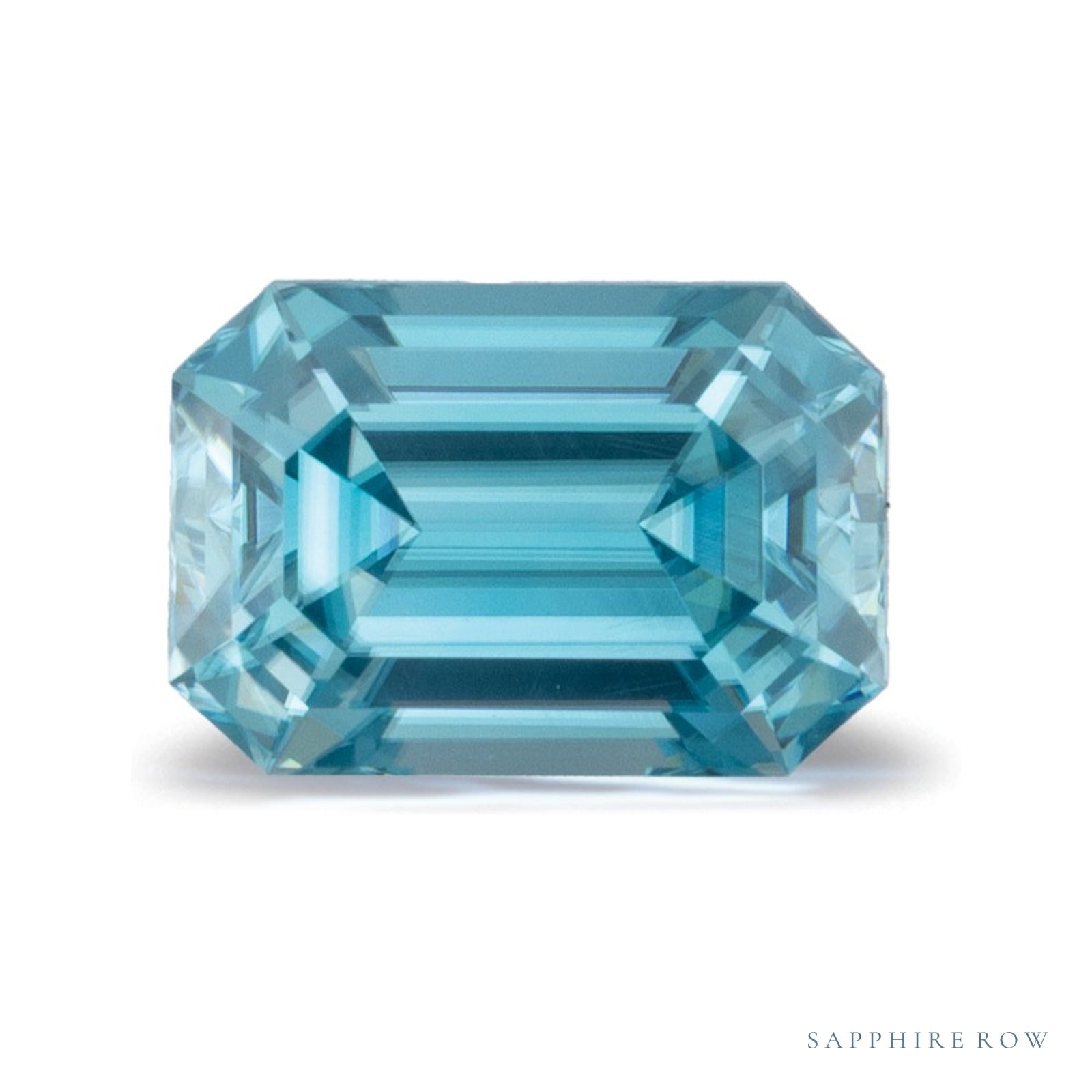 2.78 ct natural blue zircon from Cambodia, emerald cut | Sapphire Row · cut4