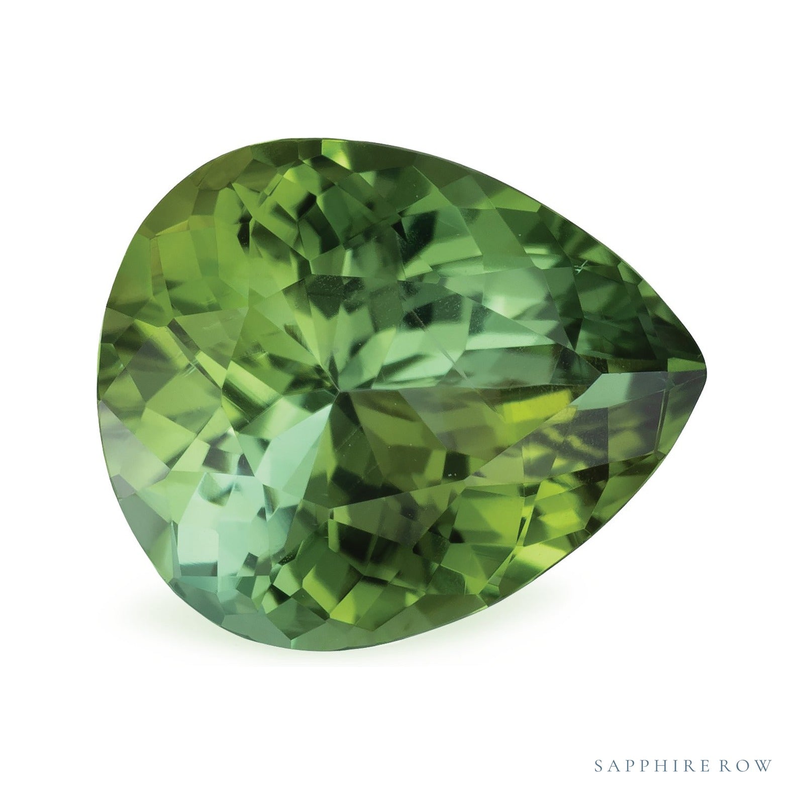 2.77 ct natural green tourmaline from Tanzania, pear cut | Sapphire Row · cut4