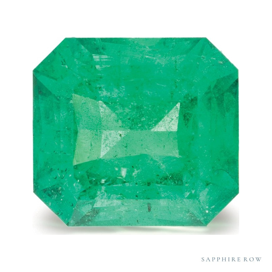 2.76 ct natural green emerald from Zambia, emerald cut | Sapphire Row · cut6