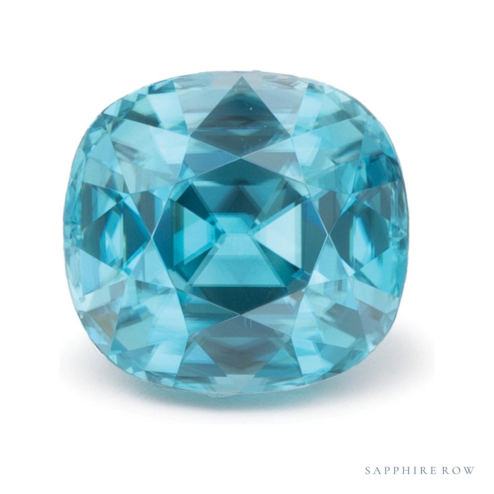 2.76 ct natural blue zircon from Cambodia, antique cushion cut | Sapphire Row · cut4