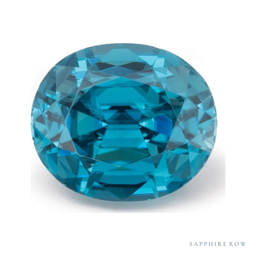 2.75 ct natural blue zircon from Cambodia, oval cut | Sapphire Row · cut7