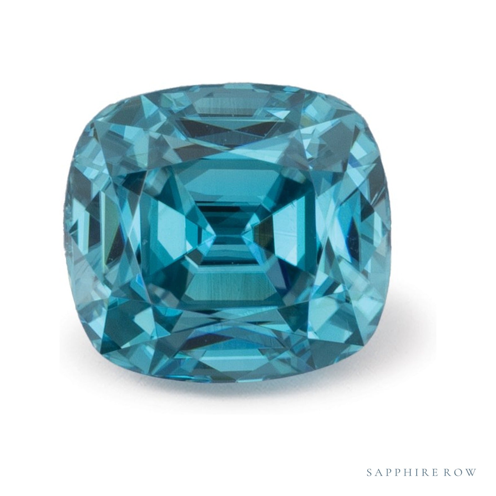 2.74 ct natural blue zircon from Cambodia, antique cushion cut | Sapphire Row · cut4