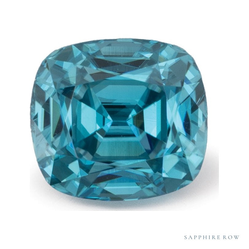 2.74 ct natural blue zircon from Cambodia, antique cushion cut | Sapphire Row · cut7